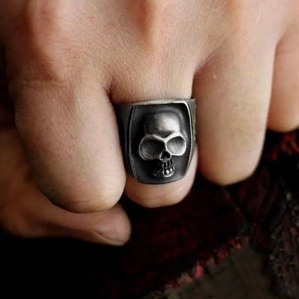 Jewelry Gothic Punk Skull Mask Ring Size ONE SIZE - 4 Thumbnail