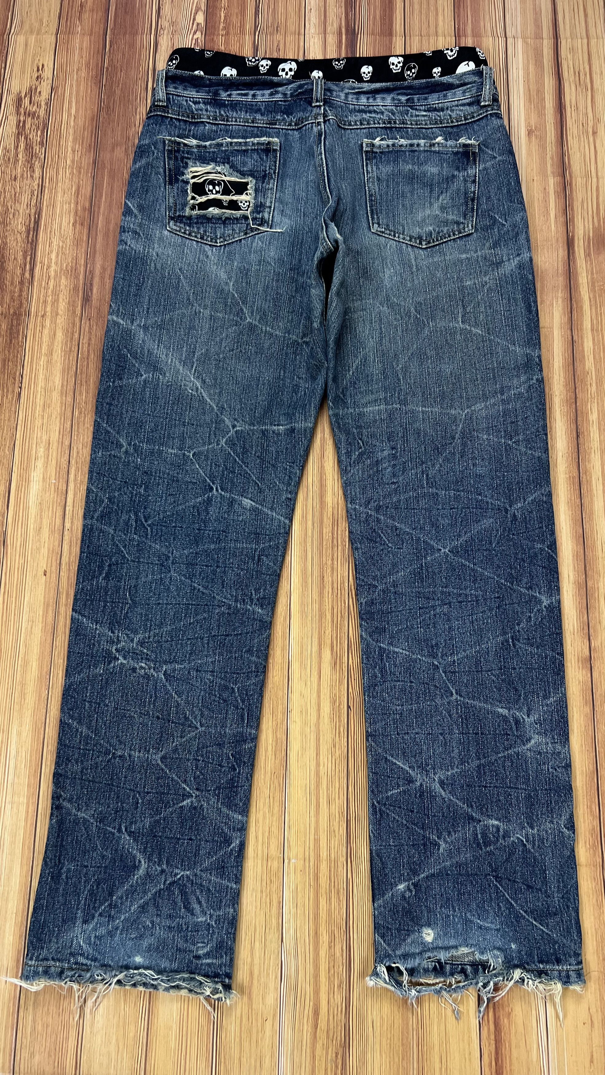 Japanese Brand Skulls Playchess Double Waist Jeans Size US 31 - 8 Thumbnail