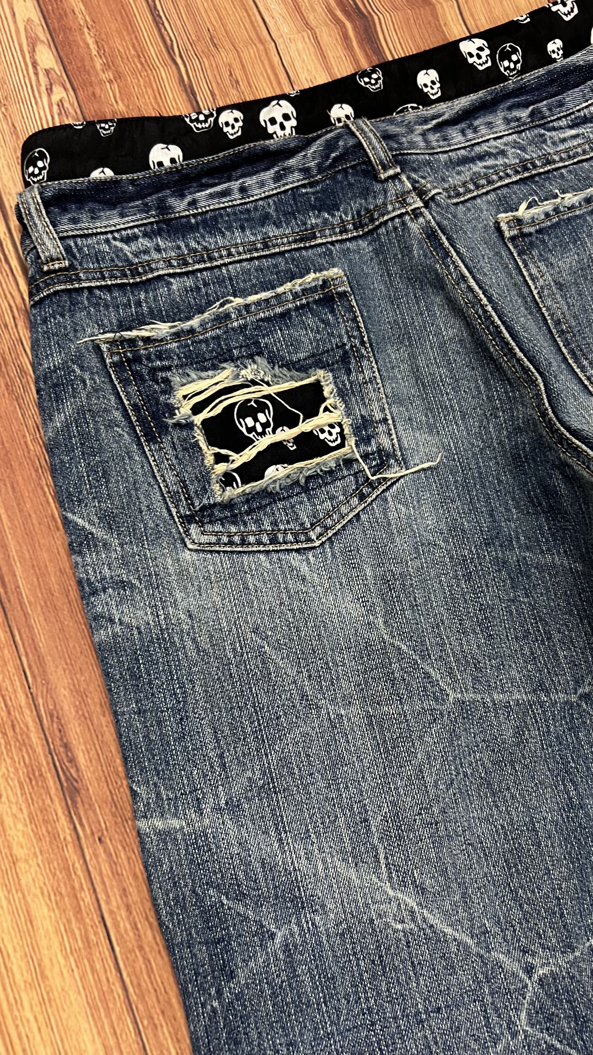 Japanese Brand Skulls Playchess Double Waist Jeans Size US 31 - 10 Thumbnail