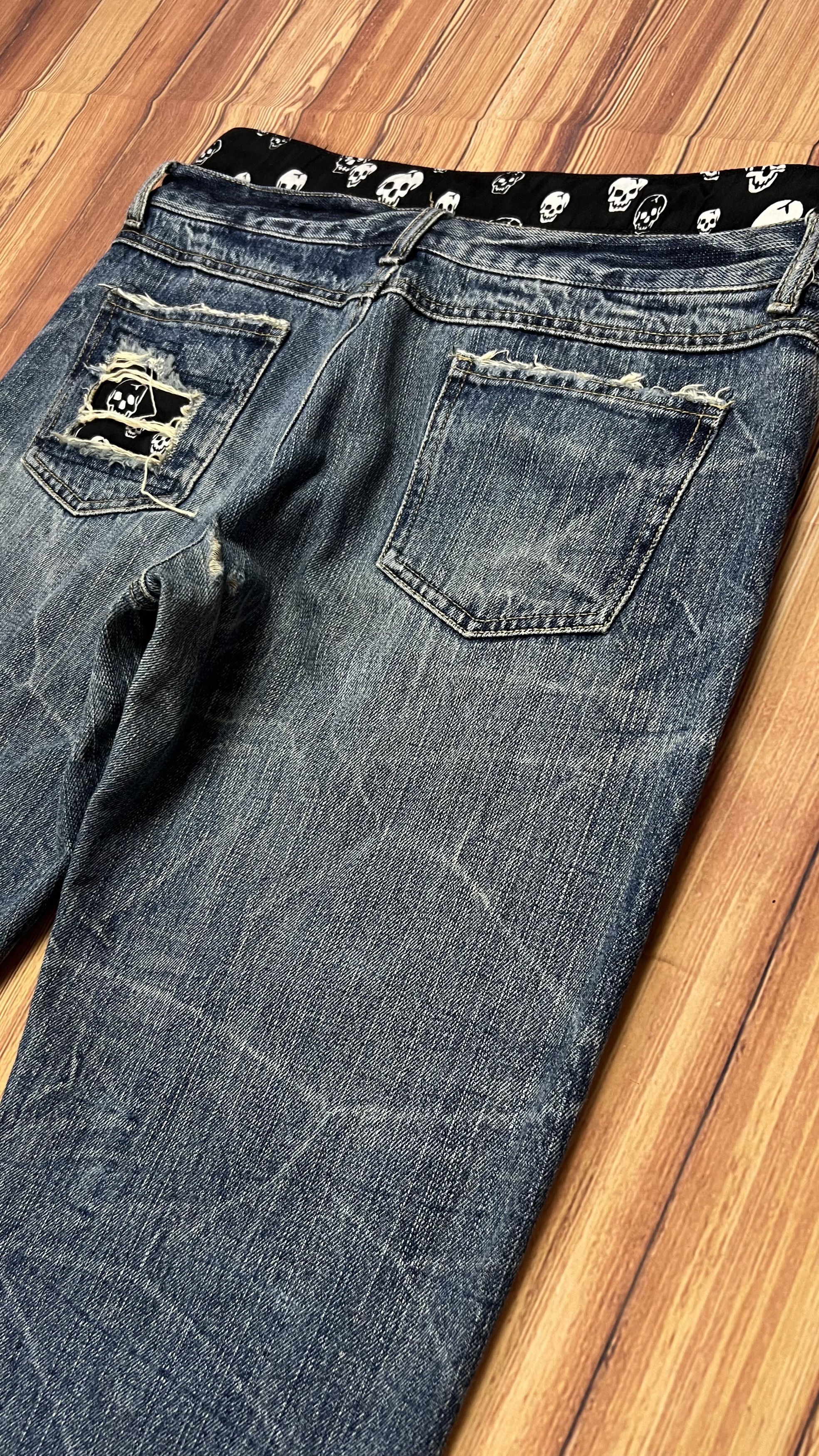 Japanese Brand Skulls Playchess Double Waist Jeans Size US 31 - 9 Thumbnail