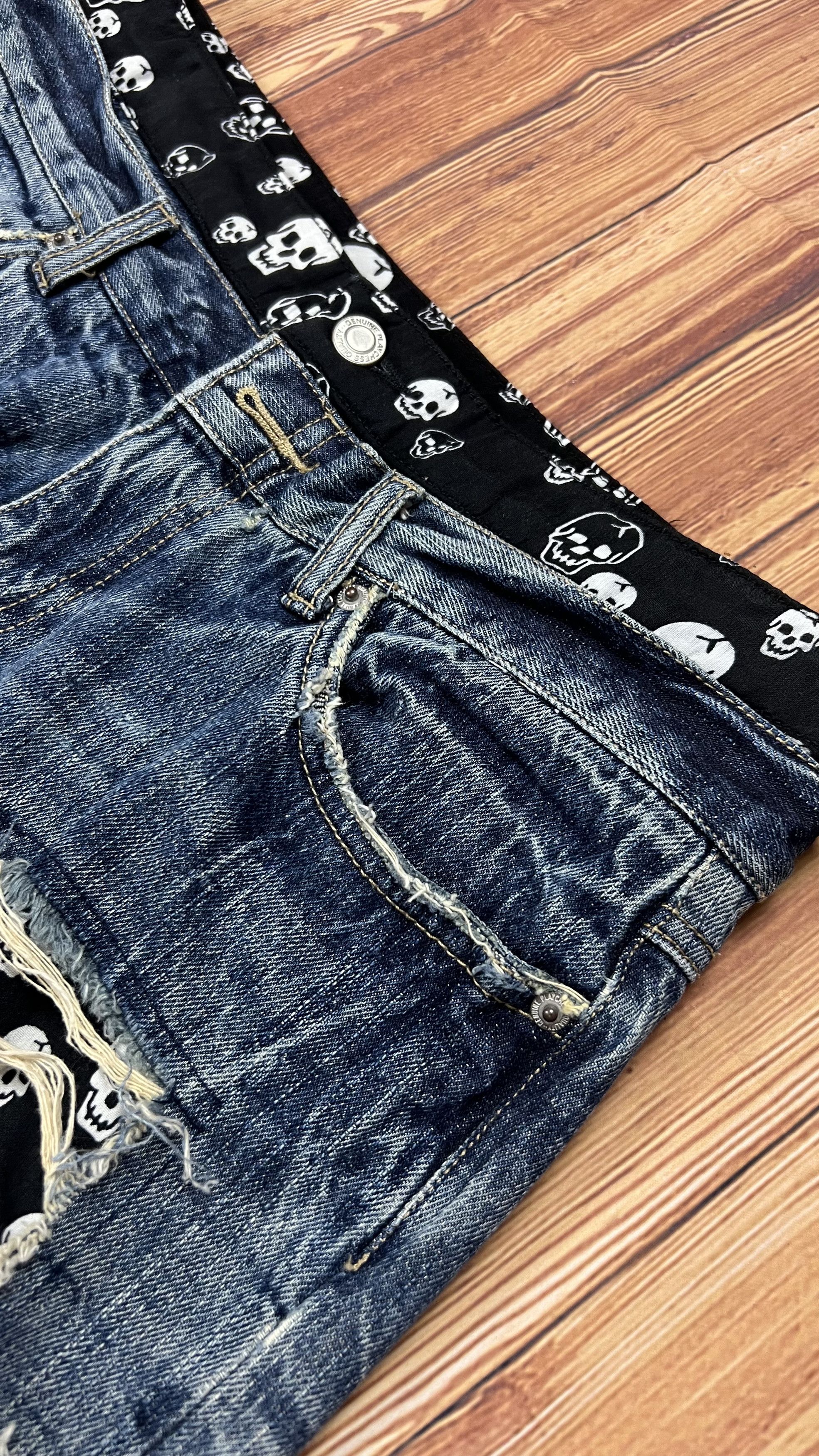Japanese Brand Skulls Playchess Double Waist Jeans Size US 31 - 7 Thumbnail