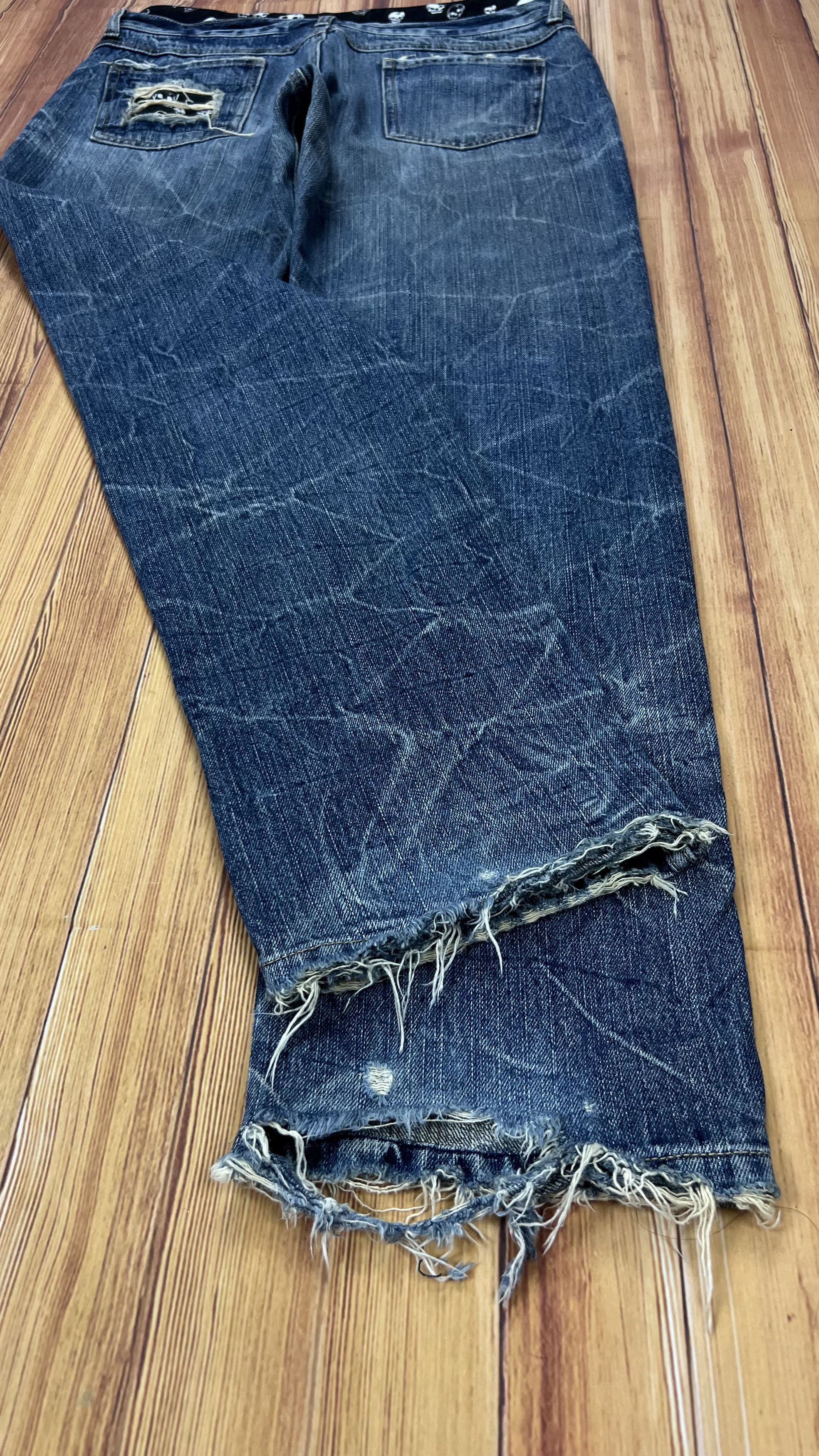 Japanese Brand Skulls Playchess Double Waist Jeans Size US 31 - 12 Thumbnail