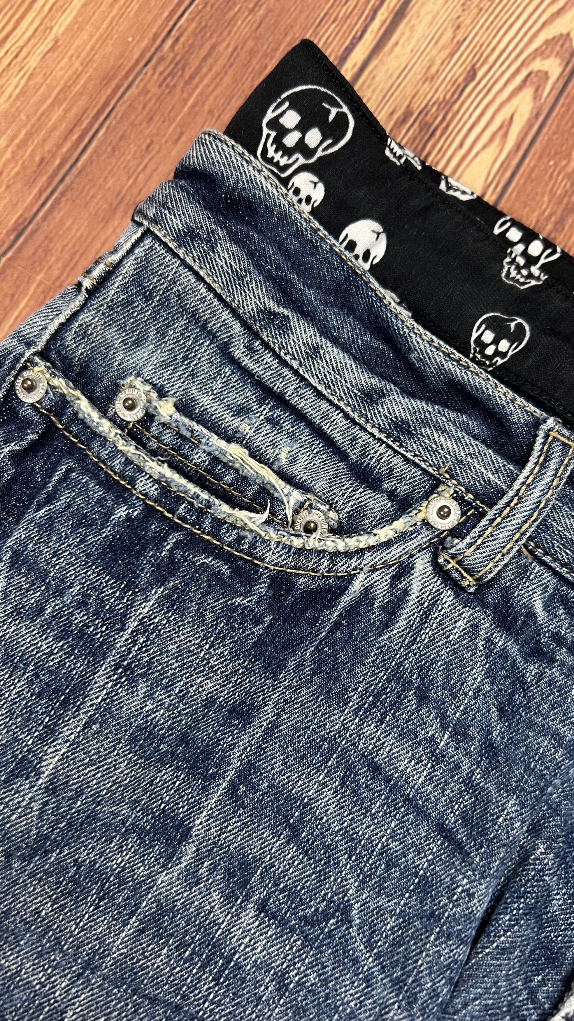 Japanese Brand Skulls Playchess Double Waist Jeans Size US 31 - 6 Thumbnail