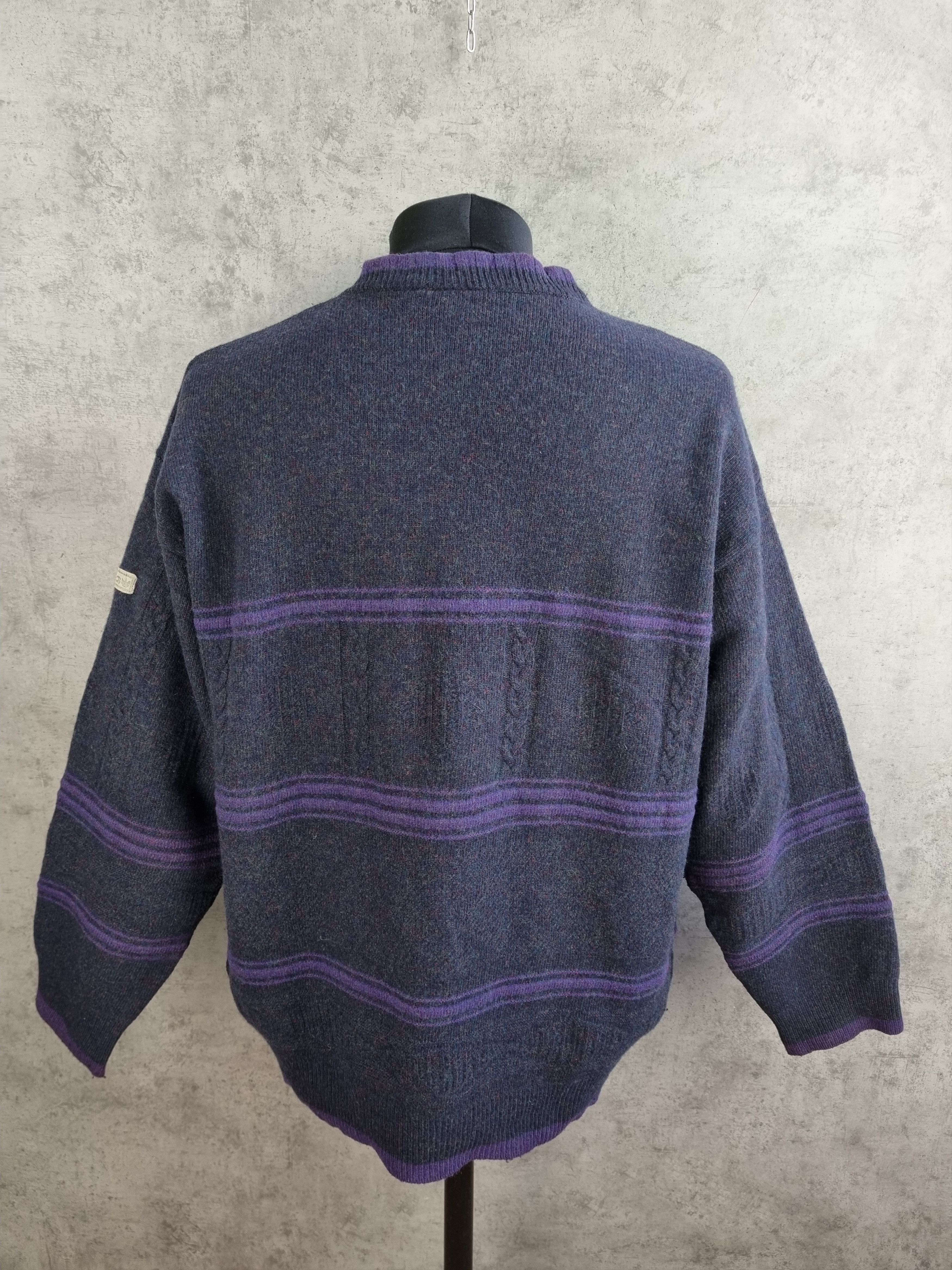 Adidas × Vintage Vintage 80s Adidas Knitted Wool Sweater German Pullover Size US L / EU 52-54 / 3 - 6 Thumbnail