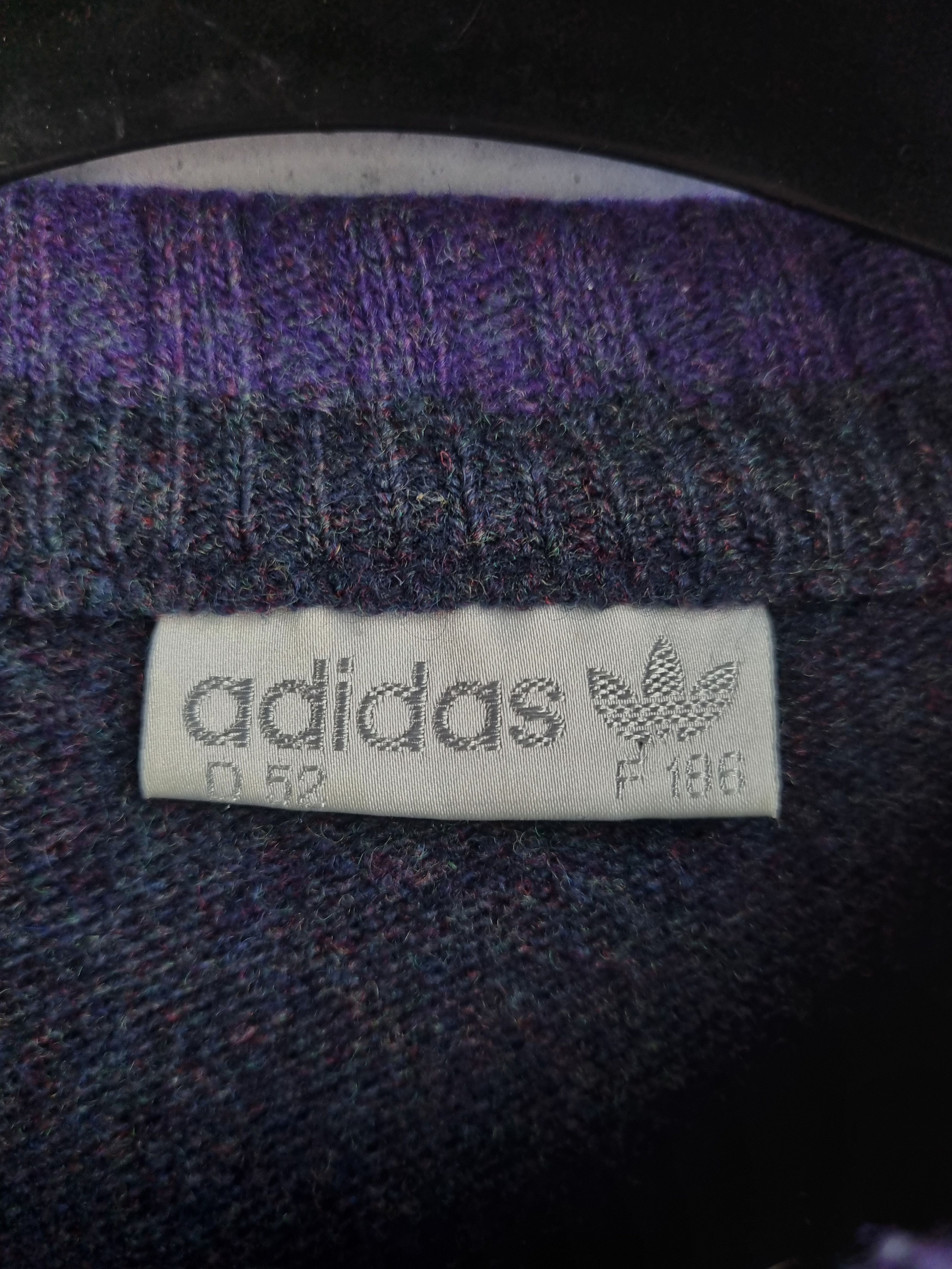 Adidas × Vintage Vintage 80s Adidas Knitted Wool Sweater German Pullover Size US L / EU 52-54 / 3 - 9 Thumbnail