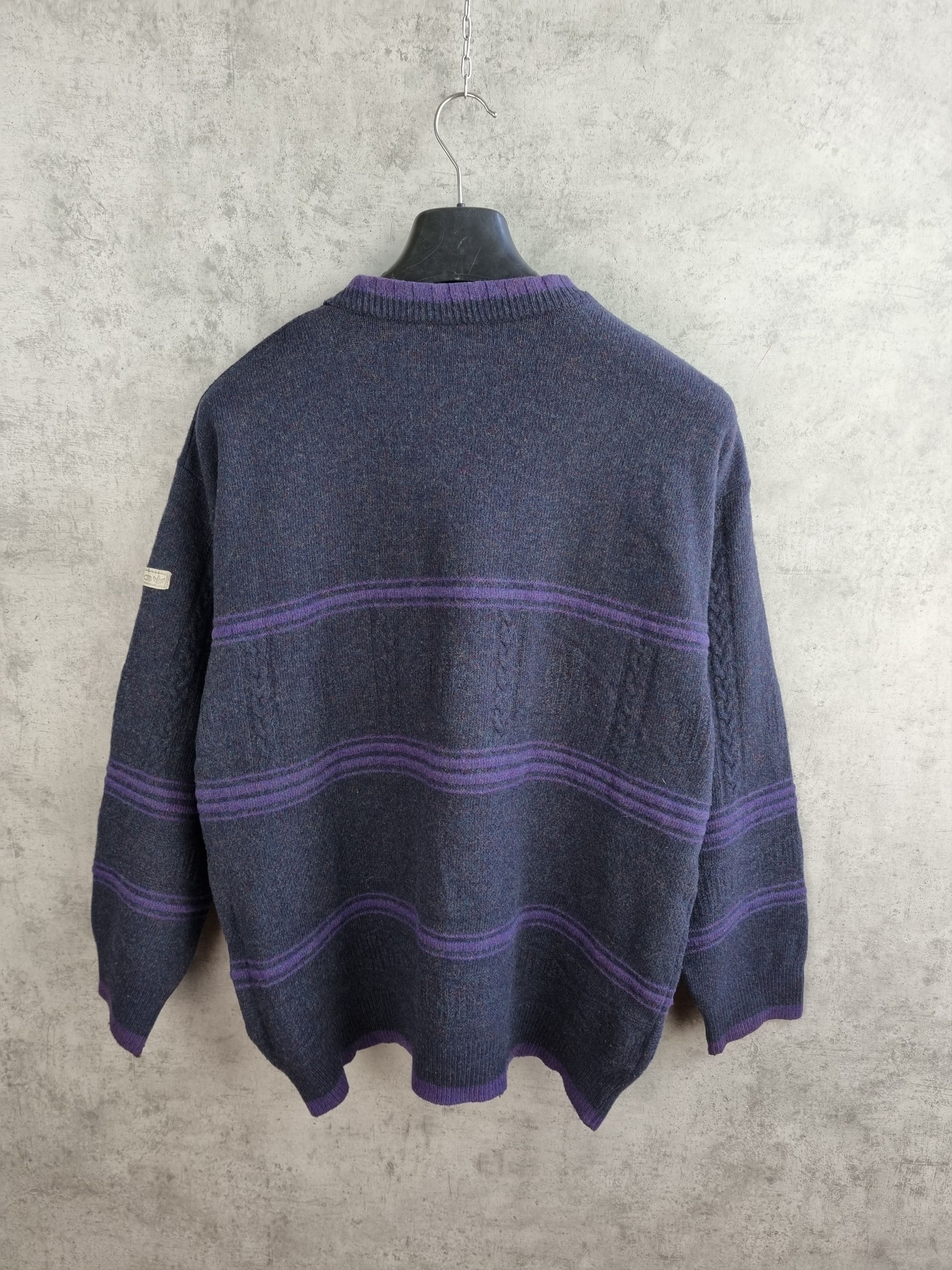 Adidas × Vintage Vintage 80s Adidas Knitted Wool Sweater German Pullover Size US L / EU 52-54 / 3 - 2 Thumbnail