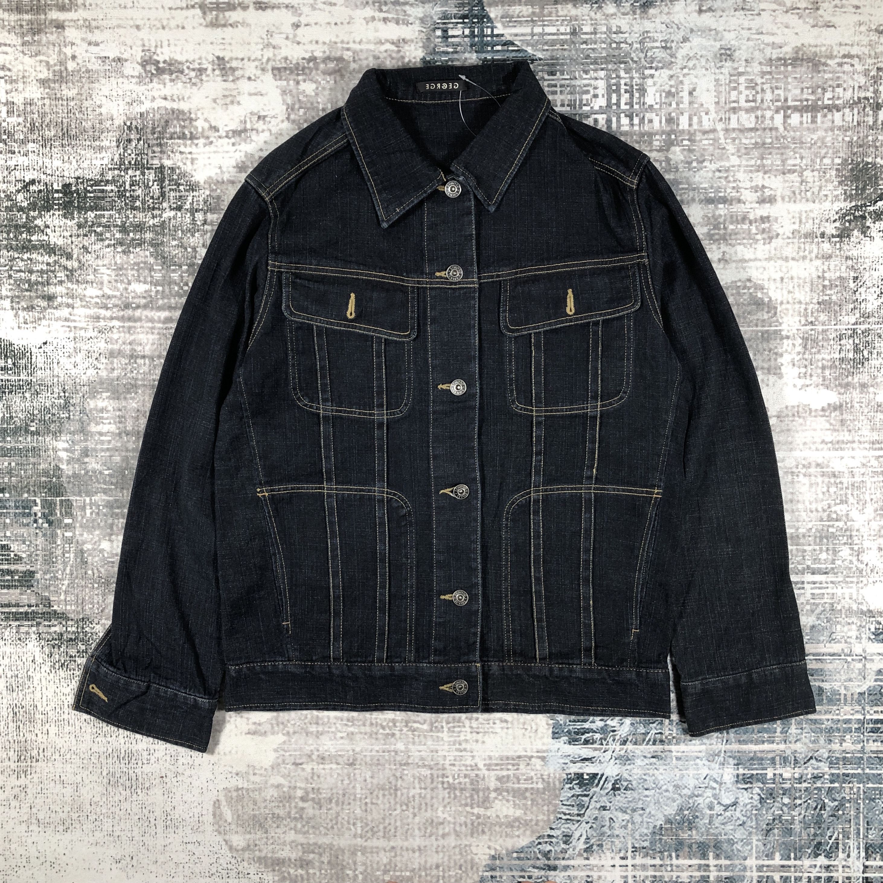 George George Dark Blue Trucker Denim Jacket Size US M / EU 48-50 / 2 - 1 Thumbnail