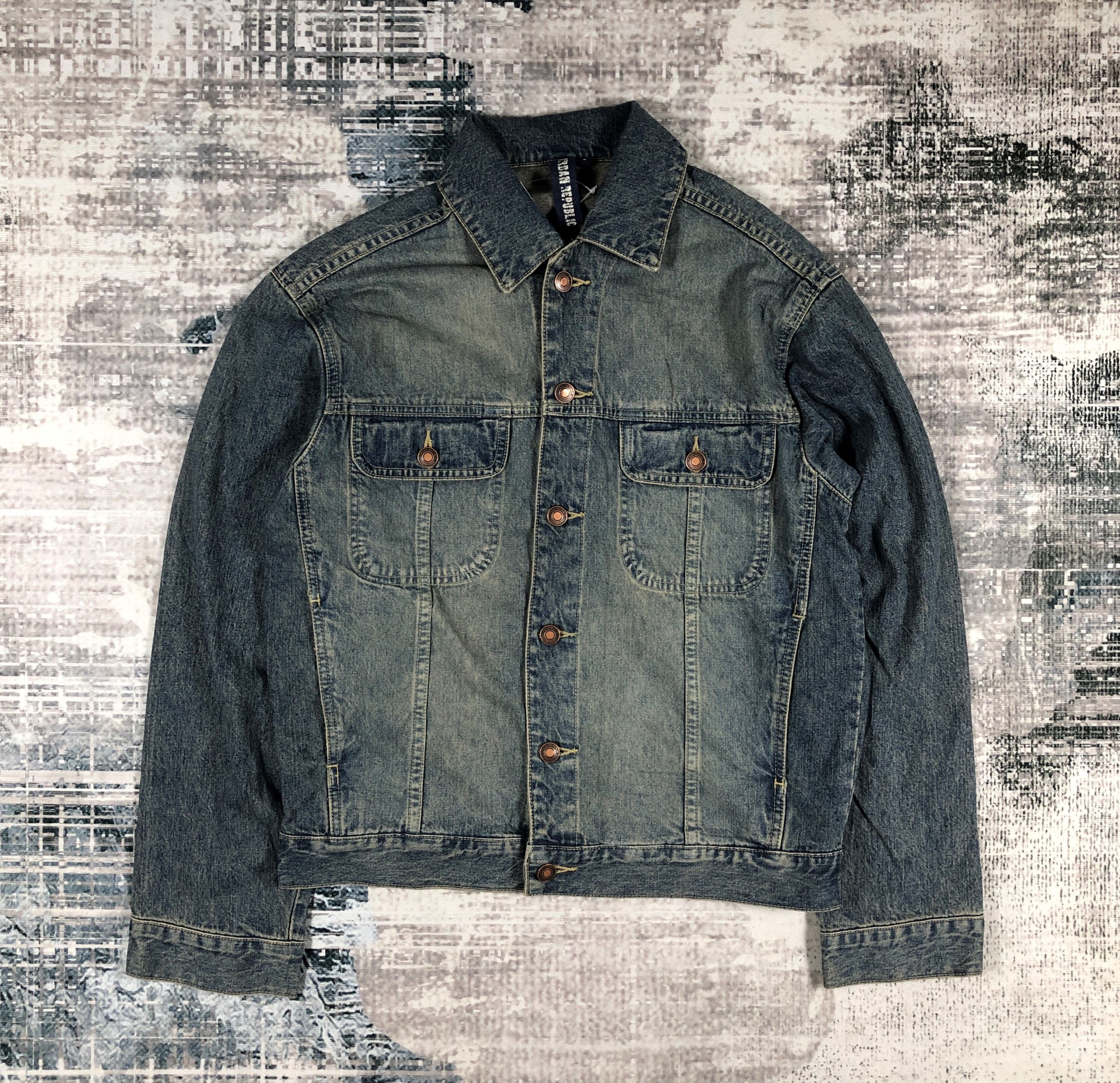 Japanese Brand Vintage Urban Republic Trucker Denim Jacket Size US S / EU 44-46 / 1 - 1 Thumbnail