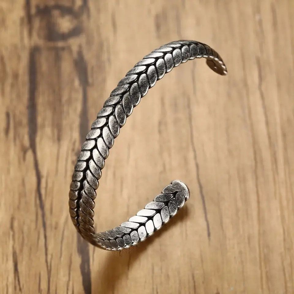 Jewelry Old Oxidized Gray Braided Cuff Bracelet Size ONE SIZE - 2 Thumbnail