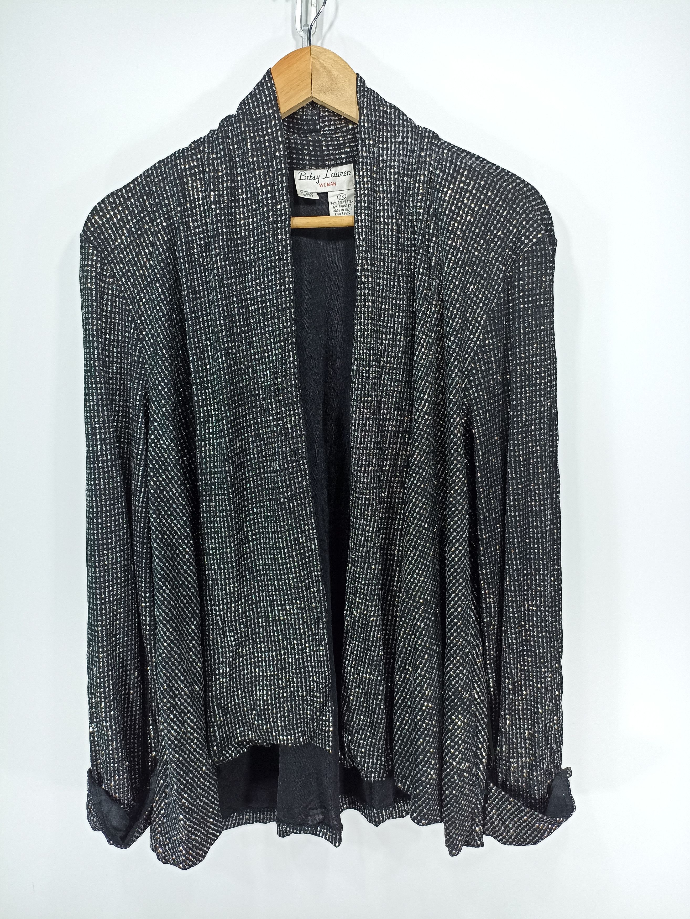 image of Vintage Betey Lawen Blink2 Cardigan Jacket in Black, Women's (Size XL)