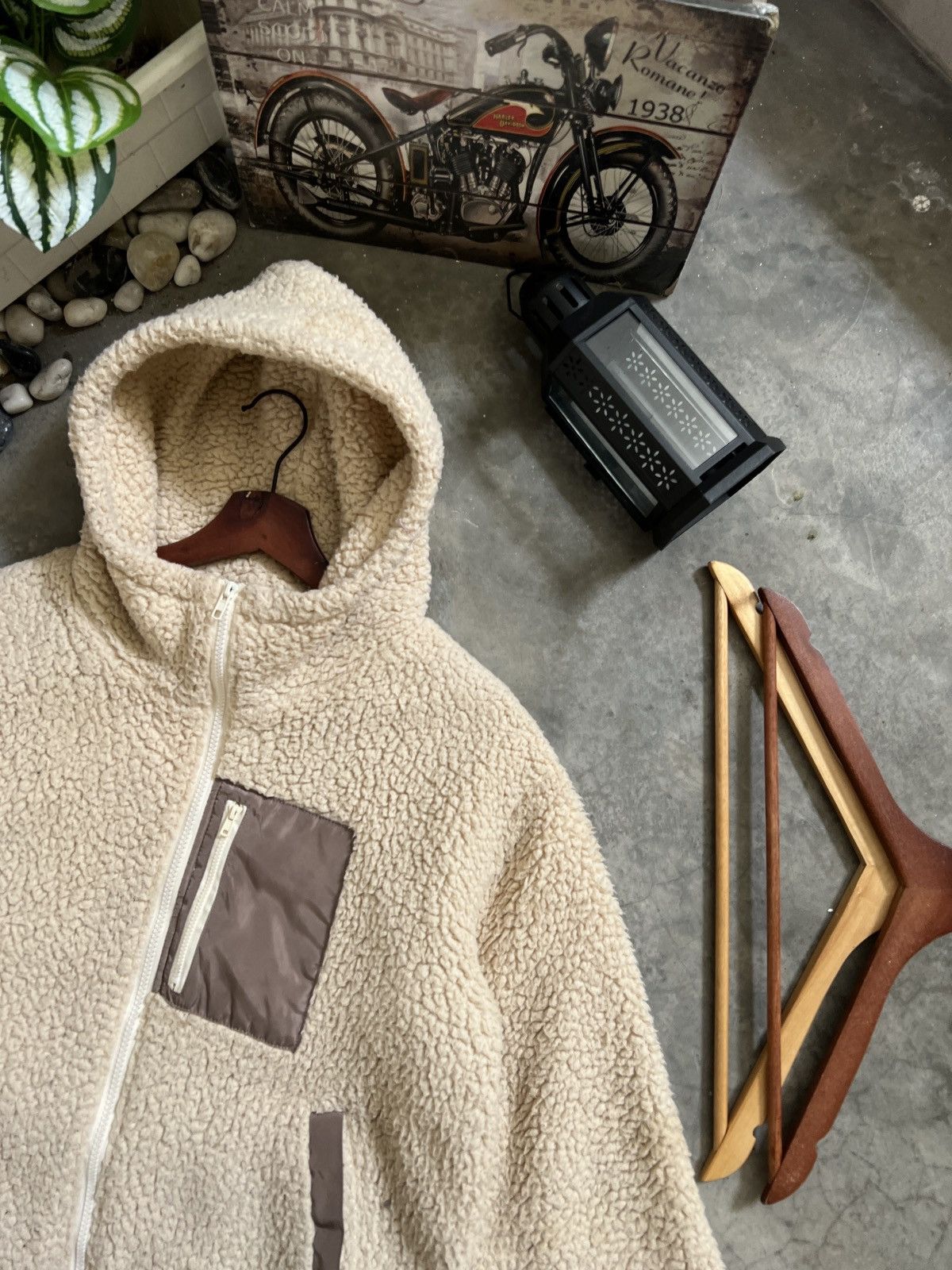 Japanese Brand × Vintage VTG 🖤 Japanese Deep Pile Sherpa Quilted Jacket With Hoodie Size US M / EU 48-50 / 2 - 9 Thumbnail