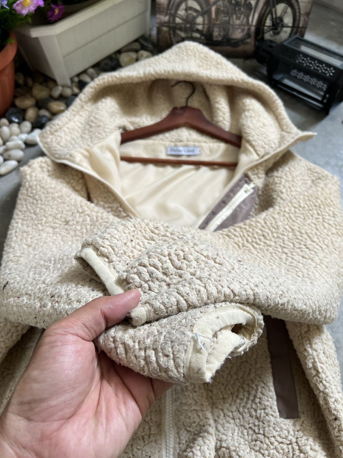 Japanese Brand × Vintage VTG 🖤 Japanese Deep Pile Sherpa Quilted Jacket With Hoodie Size US M / EU 48-50 / 2 - 10 Thumbnail