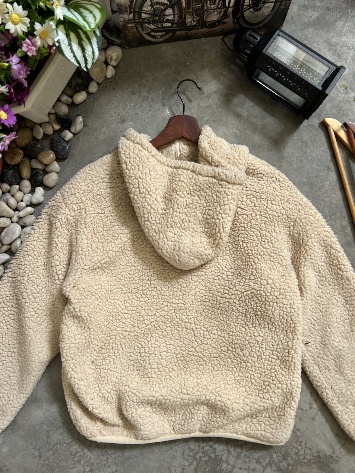 Japanese Brand × Vintage VTG 🖤 Japanese Deep Pile Sherpa Quilted Jacket With Hoodie Size US M / EU 48-50 / 2 - 6 Thumbnail