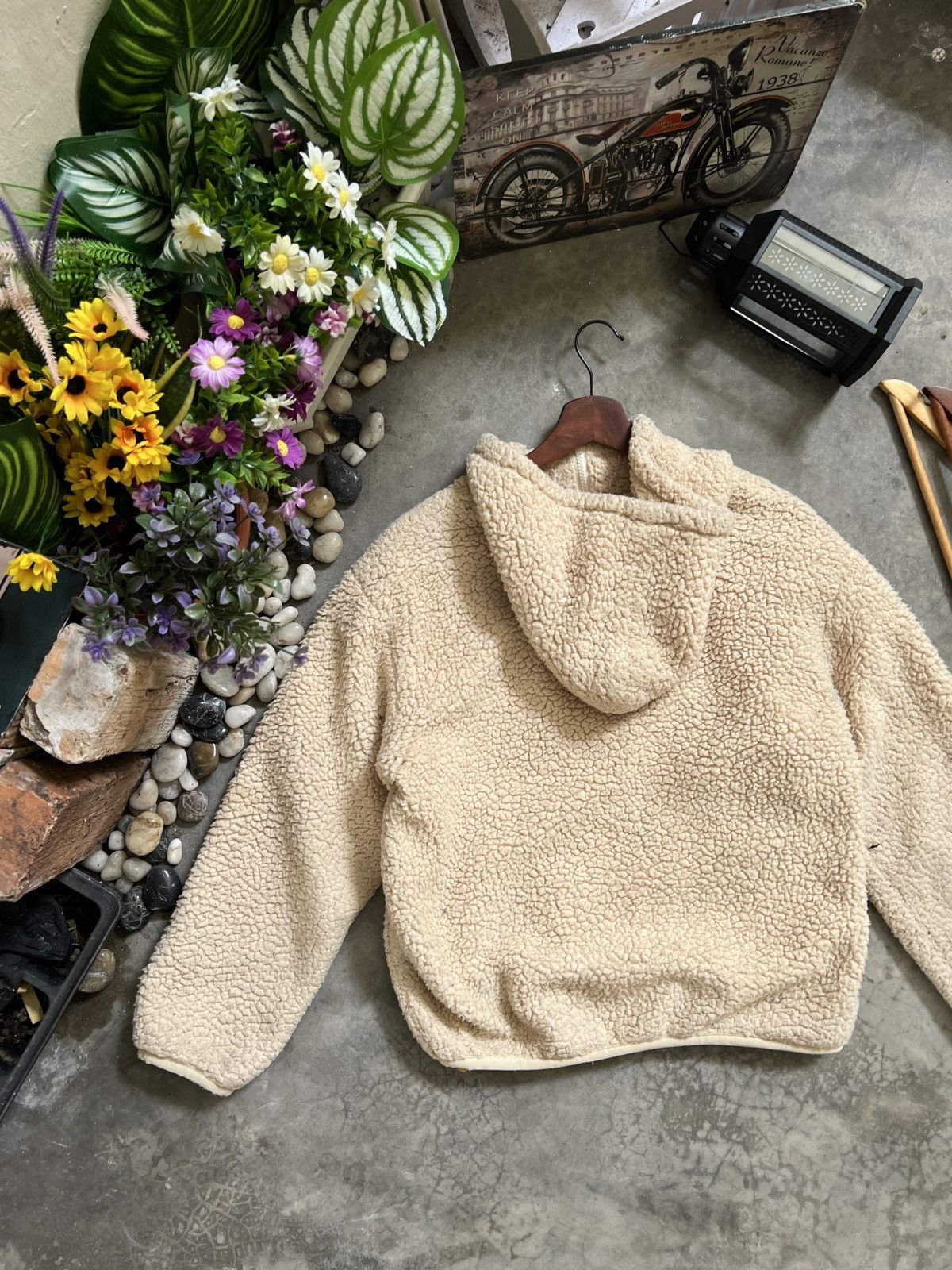 Japanese Brand × Vintage VTG 🖤 Japanese Deep Pile Sherpa Quilted Jacket With Hoodie Size US M / EU 48-50 / 2 - 7 Thumbnail