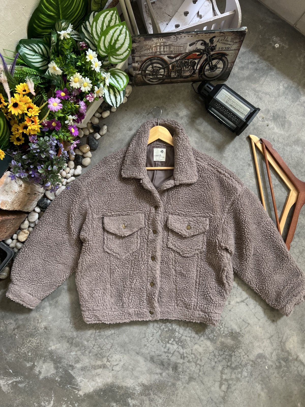 Japanese Brand × Vintage VTG 🏴‍☠️ HK Works London Deep Pile Sherpa Quilted Bomber Jacket Size US M / EU 48-50 / 2 - 3 Thumbnail