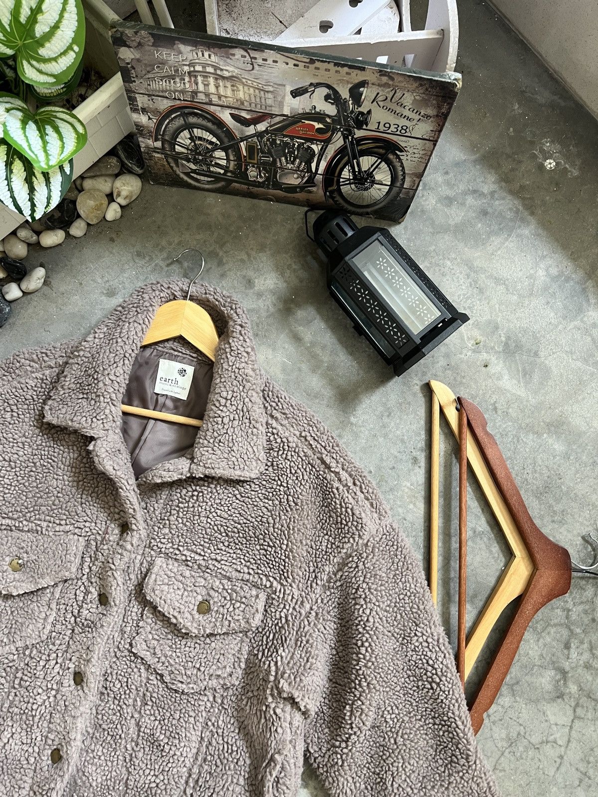 Japanese Brand × Vintage VTG 🏴‍☠️ HK Works London Deep Pile Sherpa Quilted Bomber Jacket Size US M / EU 48-50 / 2 - 9 Thumbnail