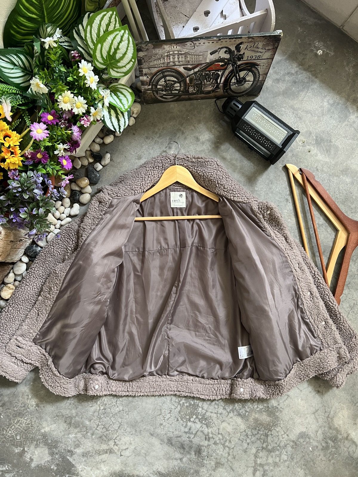 Japanese Brand × Vintage VTG 🏴‍☠️ HK Works London Deep Pile Sherpa Quilted Bomber Jacket Size US M / EU 48-50 / 2 - 11 Thumbnail