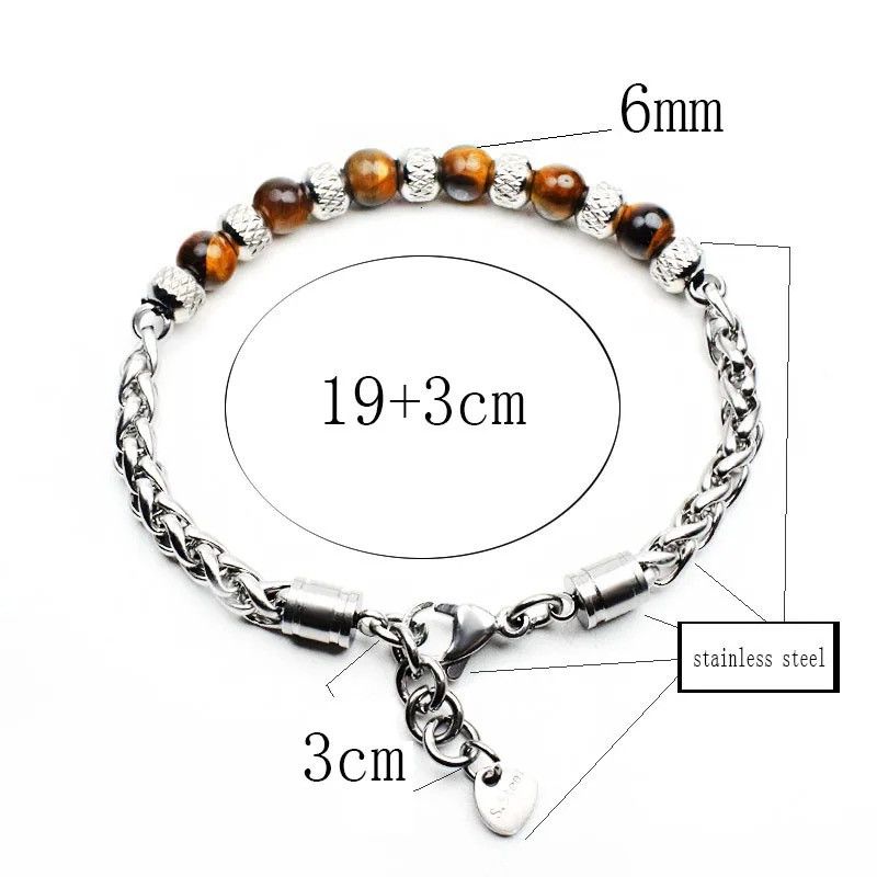 Jewelry Adjustable Unique Natural Tiger Eye Stone Beaded Bracelet Size ONE SIZE - 2 Thumbnail