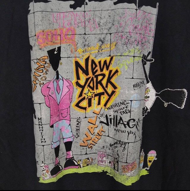 Vintage Vintage New York City Artwork Painting Design T-shirt Size US L / EU 52-54 / 3 - 3 Thumbnail