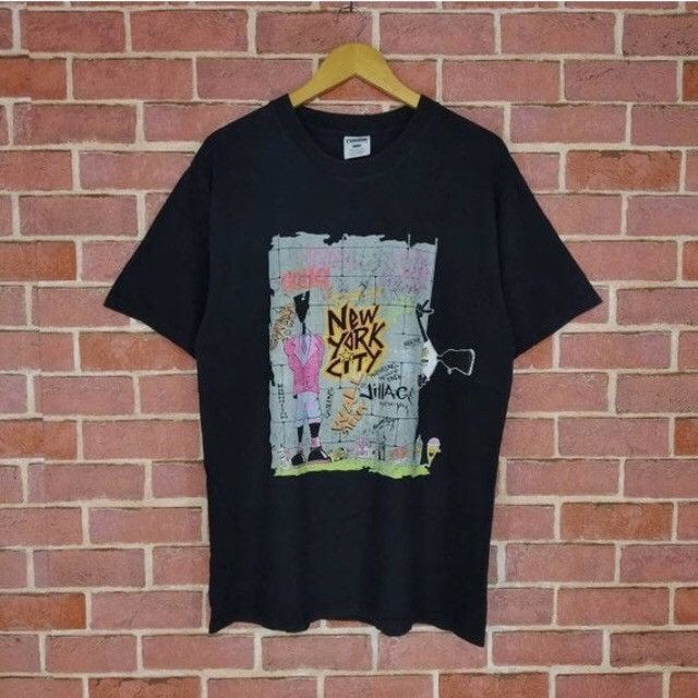 Vintage Vintage New York City Artwork Painting Design T-shirt Size US L / EU 52-54 / 3 - 1 Thumbnail