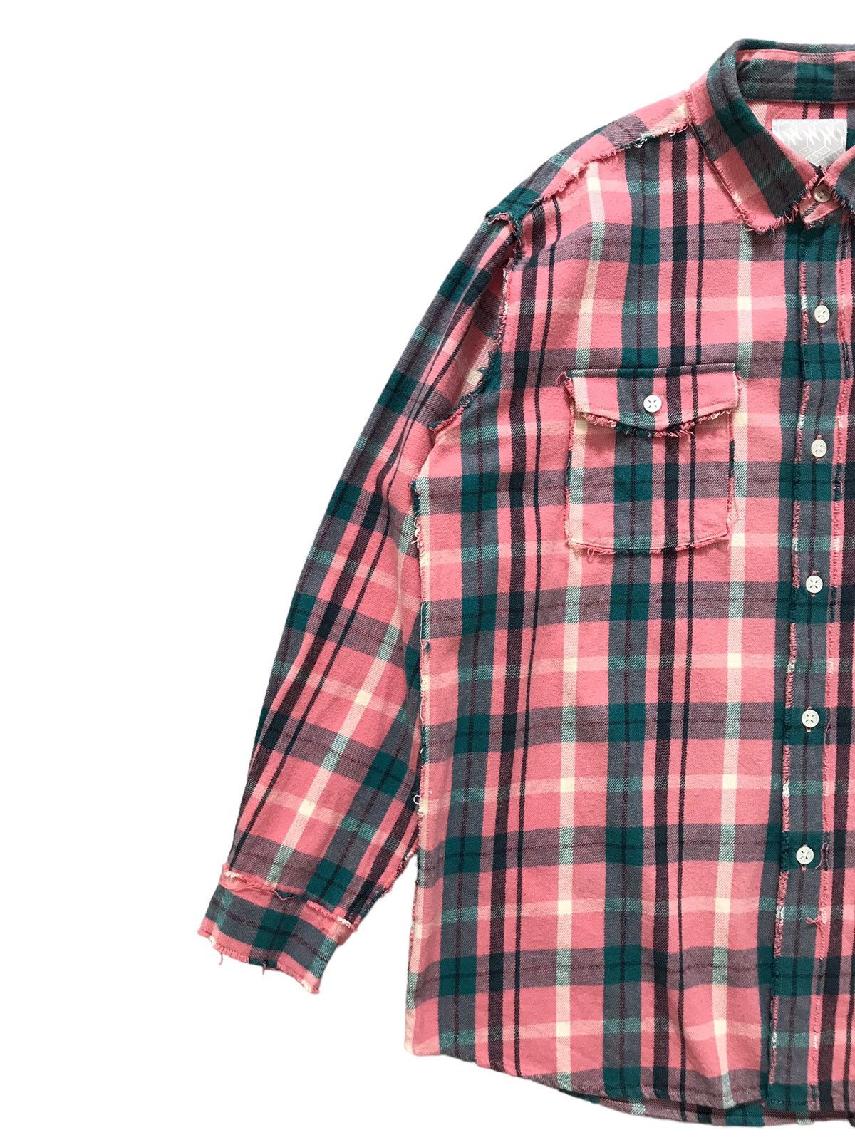 Japanese Brand MOTOR MOUTH Japan Wear Salmon Checkered Flannel Shirt Size US XL / EU 56 / 4 - 2 Thumbnail