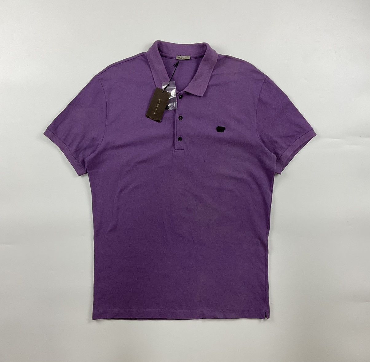 image of Bottega Veneta Rubber Logo Polo Shirt, Men's (Size XL)