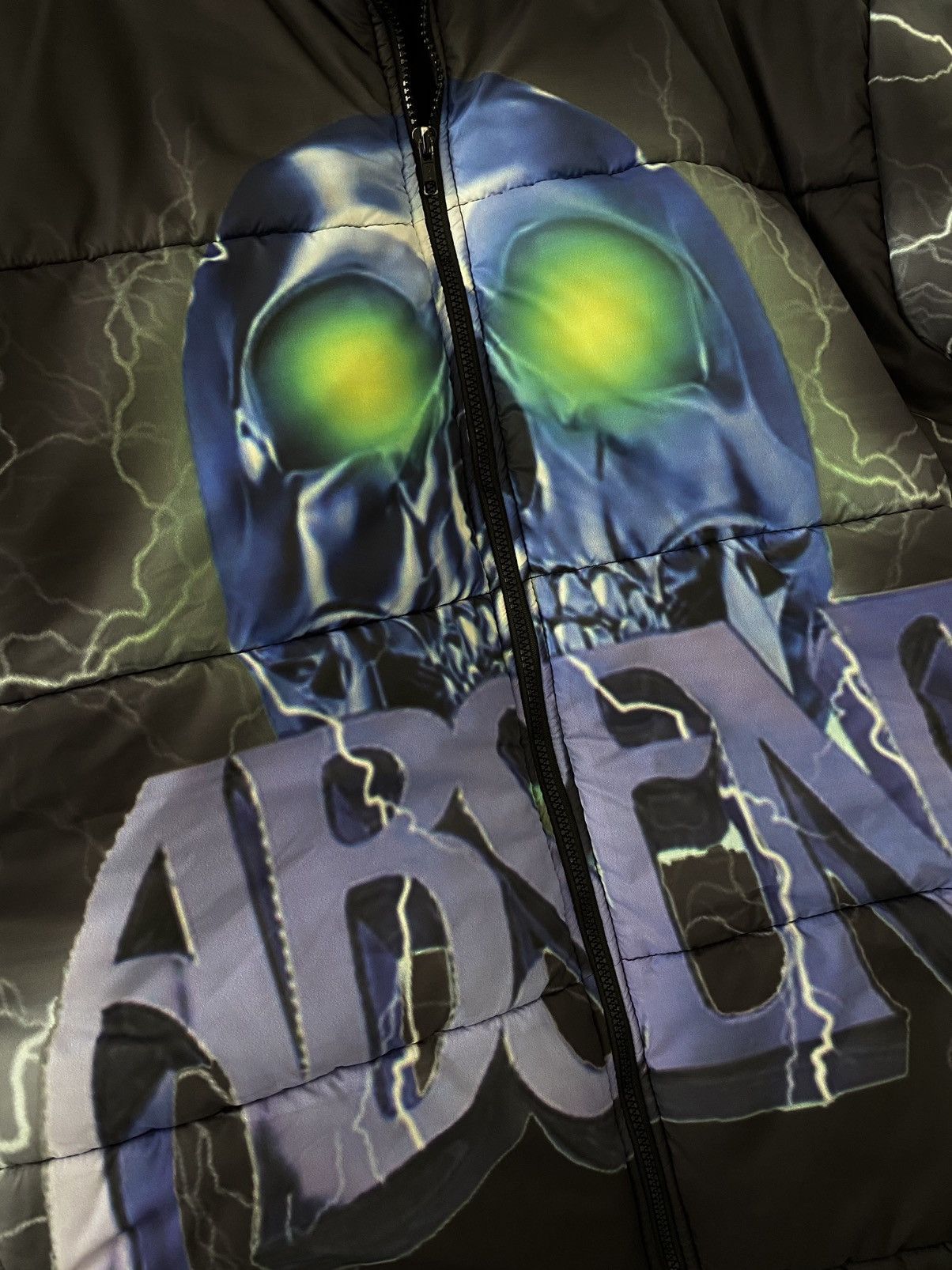 Absent ABSENT USA Skull Lightning Puffer Puffy Jacket Medium M Size US M / EU 48-50 / 2 - 5 Thumbnail