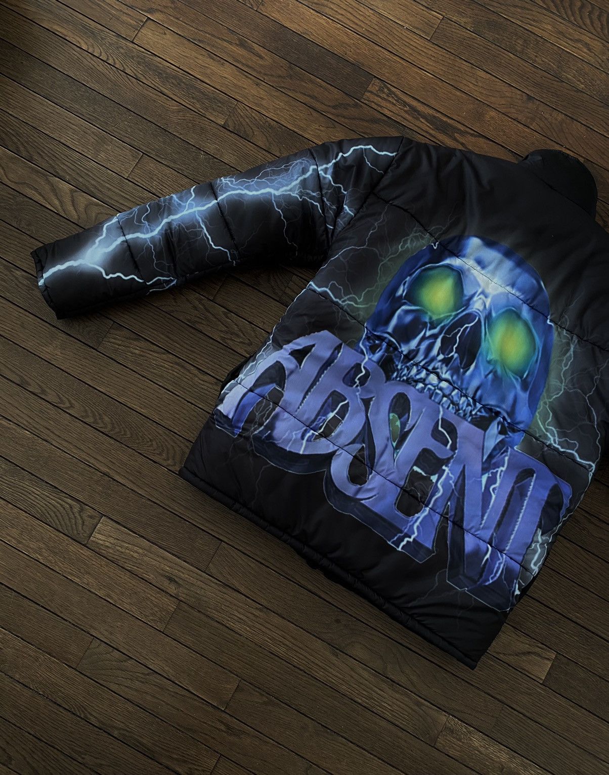 Absent ABSENT USA Skull Lightning Puffer Puffy Jacket Medium M Size US M / EU 48-50 / 2 - 6 Thumbnail