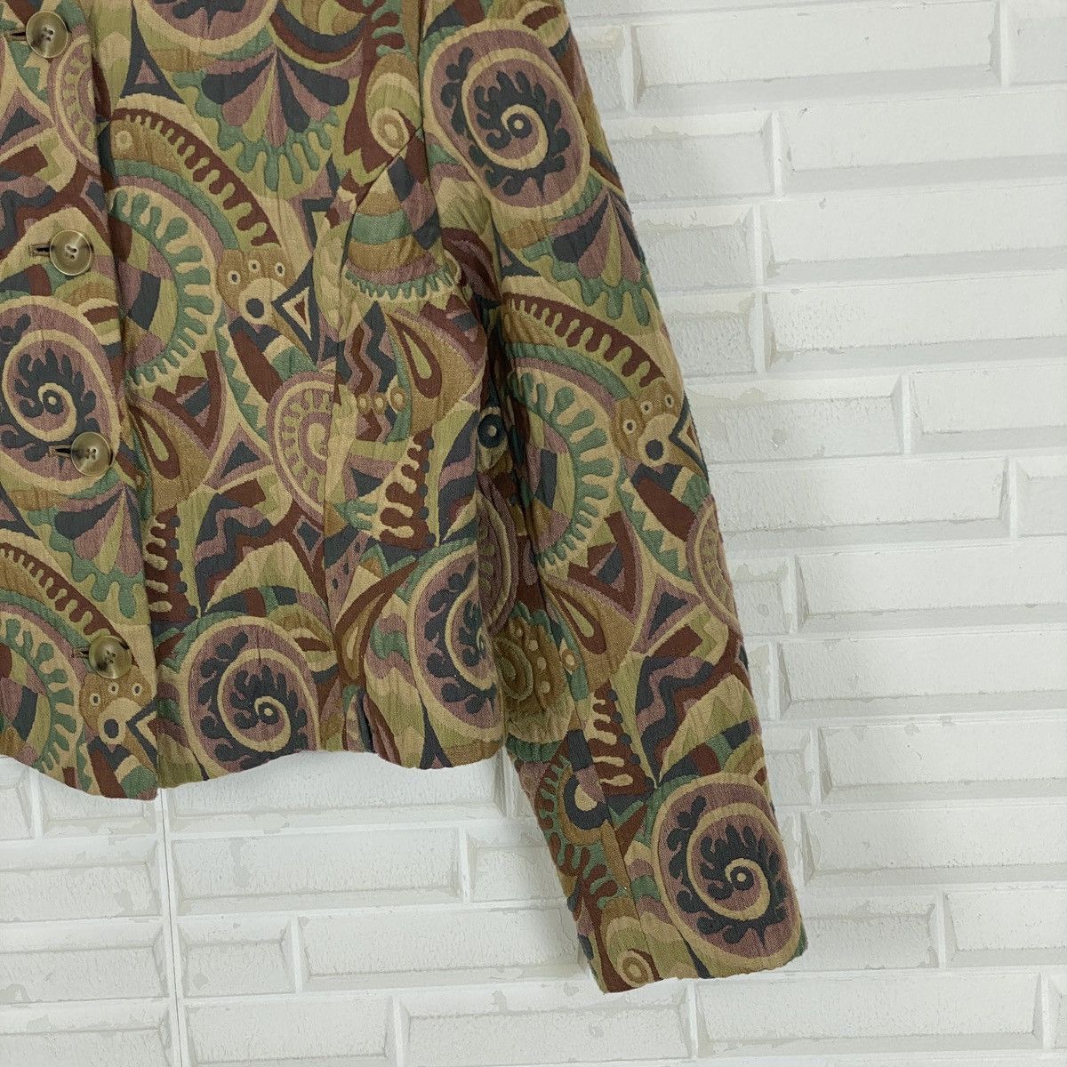 Japanese Brand Mon Gre Yamataka Patchwork Floral 9AR Coat Size L / US 10 / IT 46 - 5 Thumbnail