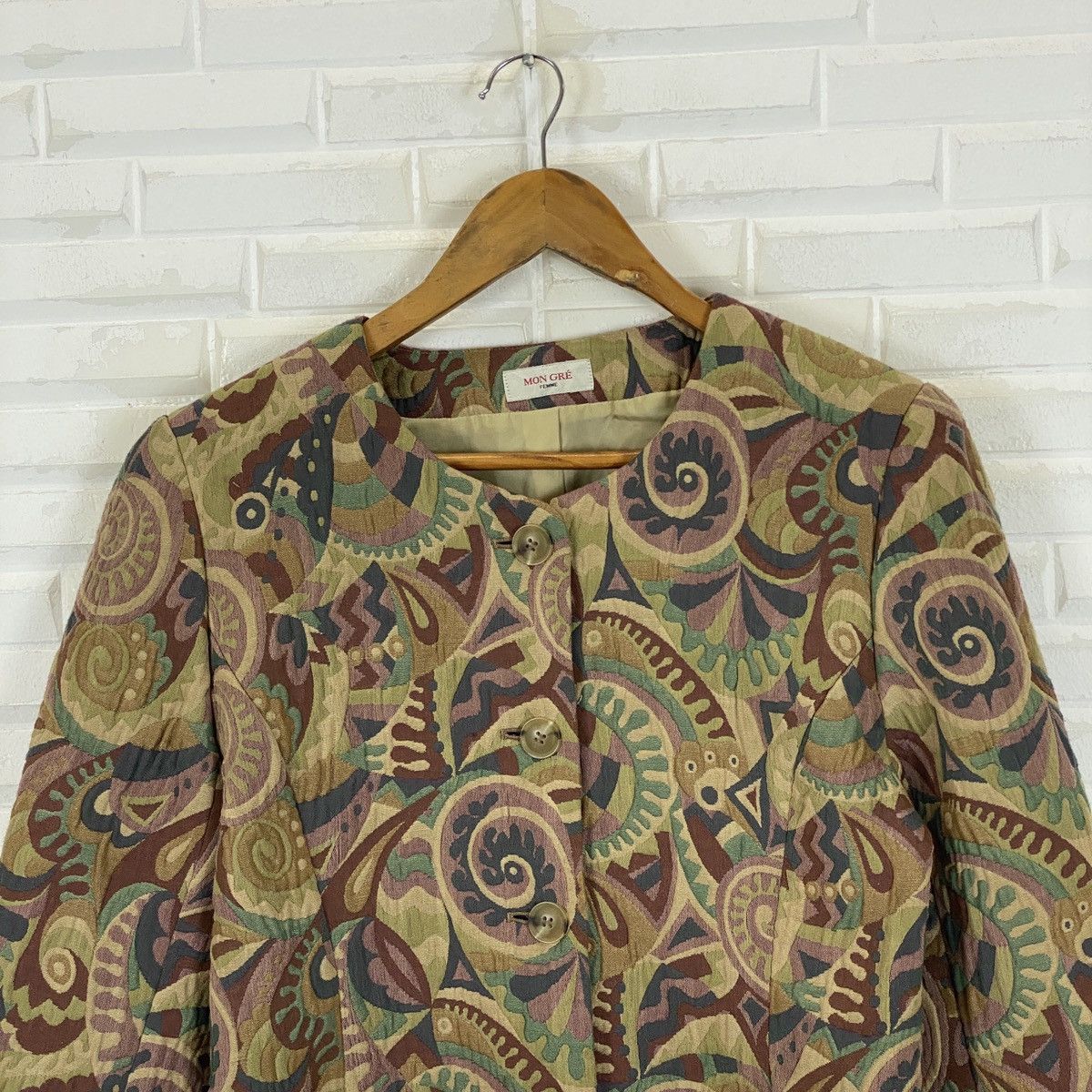 Japanese Brand Mon Gre Yamataka Patchwork Floral 9AR Coat Size L / US 10 / IT 46 - 4 Thumbnail