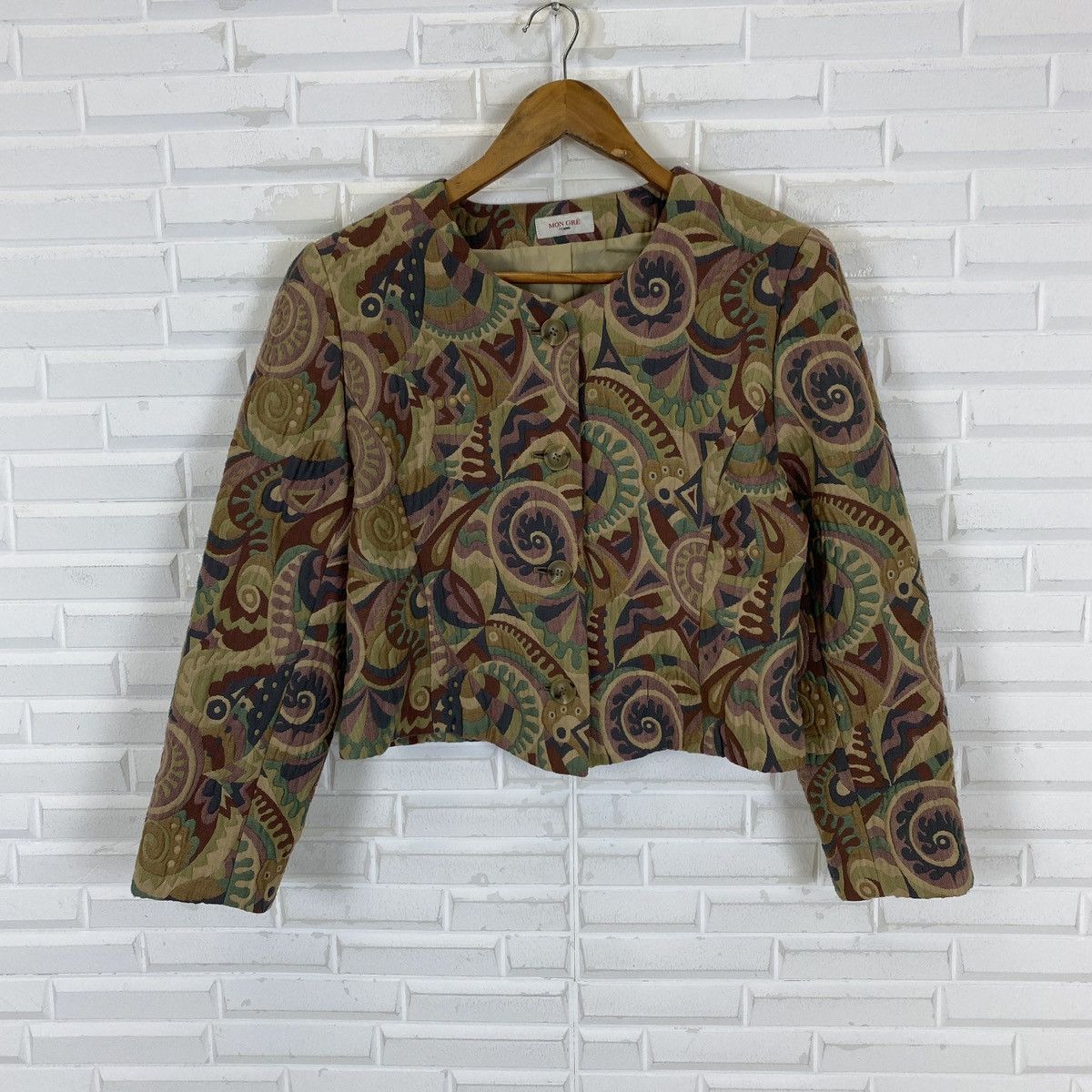 Japanese Brand Mon Gre Yamataka Patchwork Floral 9AR Coat Size L / US 10 / IT 46 - 2 Thumbnail