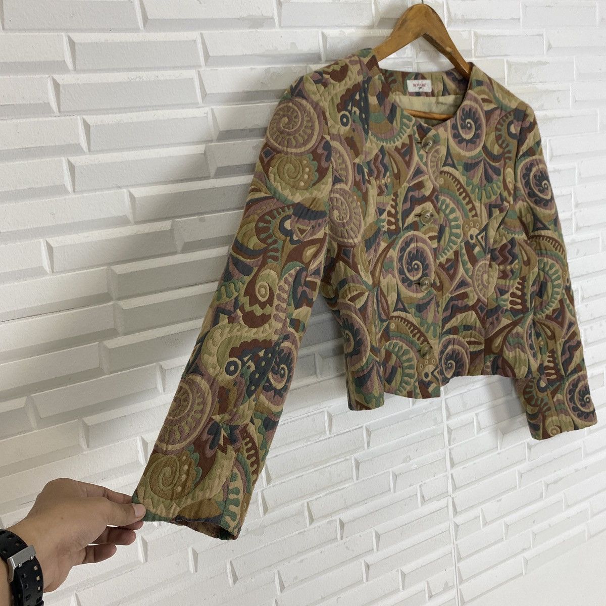 Japanese Brand Mon Gre Yamataka Patchwork Floral 9AR Coat Size L / US 10 / IT 46 - 7 Thumbnail