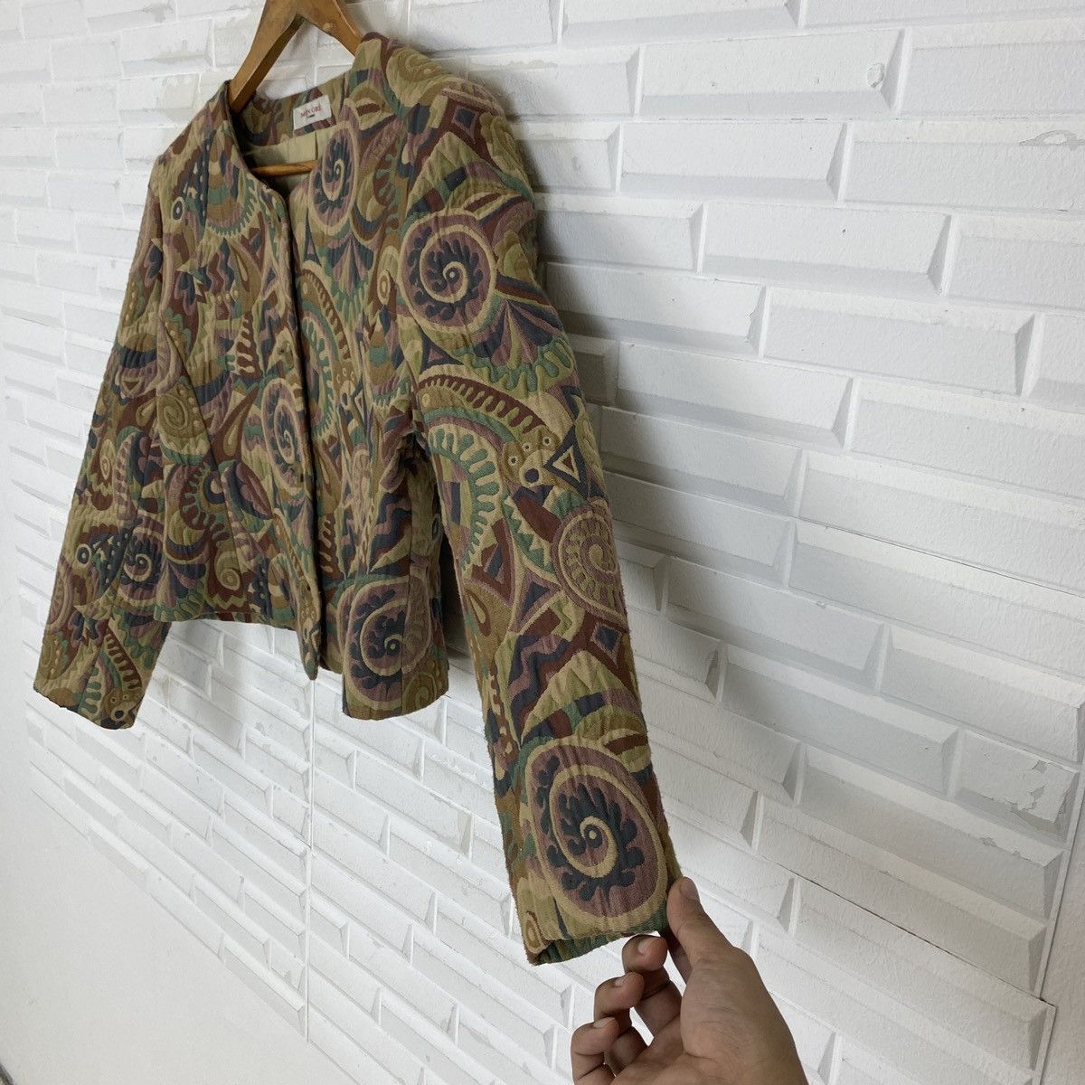 Japanese Brand Mon Gre Yamataka Patchwork Floral 9AR Coat Size L / US 10 / IT 46 - 8 Thumbnail