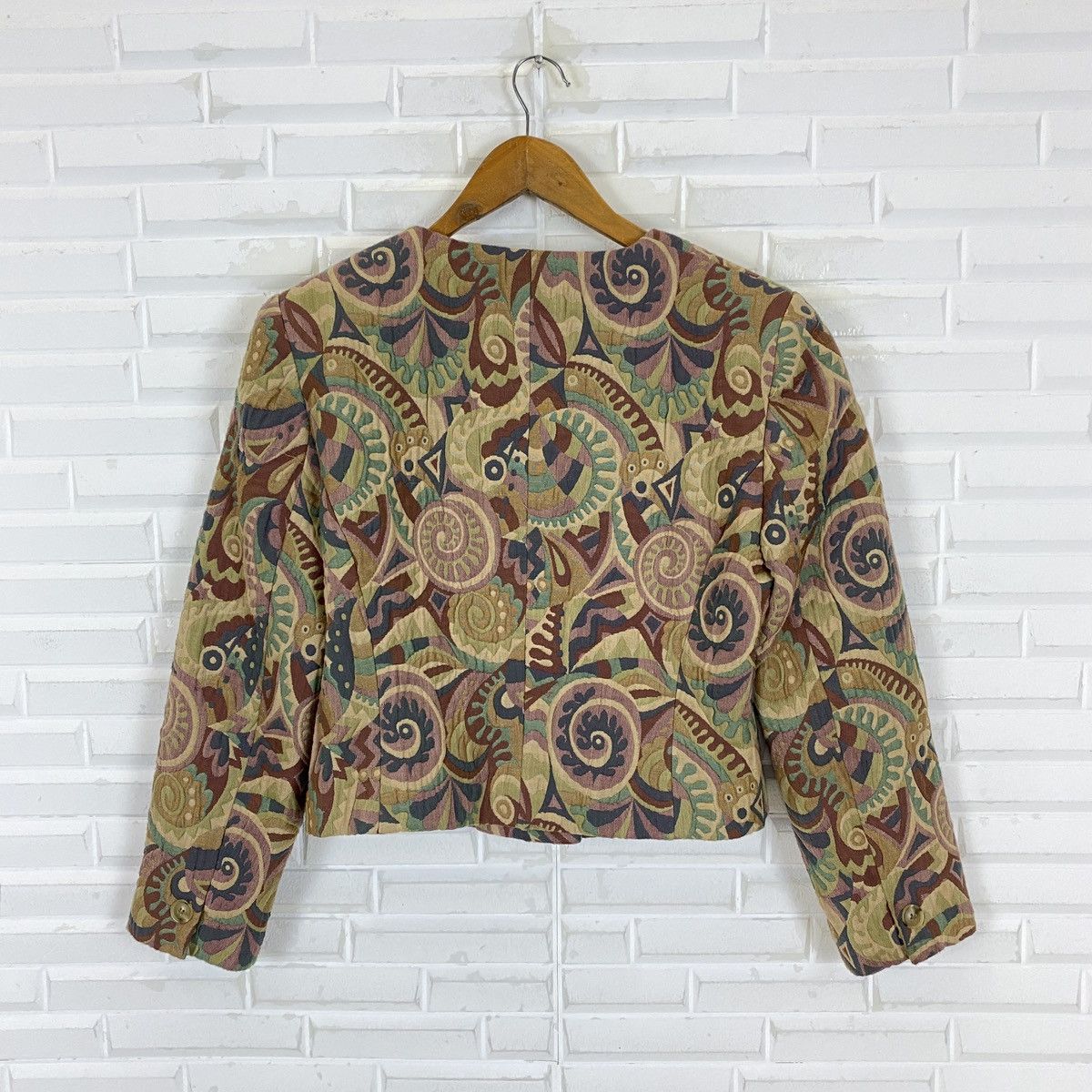 Japanese Brand Mon Gre Yamataka Patchwork Floral 9AR Coat Size L / US 10 / IT 46 - 9 Thumbnail