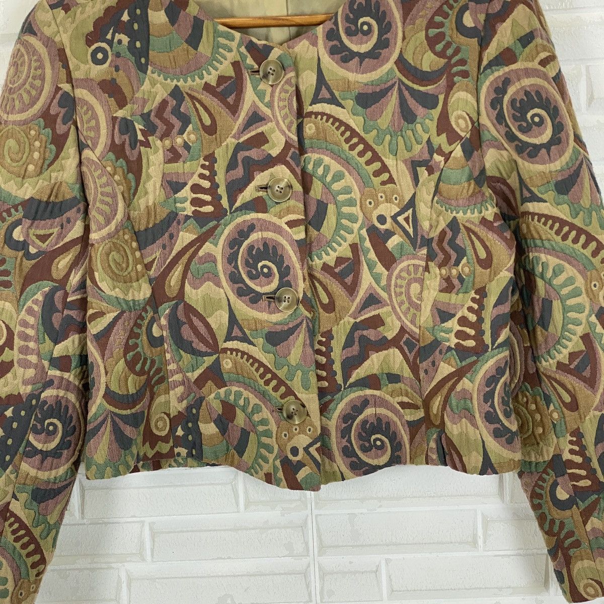 Japanese Brand Mon Gre Yamataka Patchwork Floral 9AR Coat Size L / US 10 / IT 46 - 6 Thumbnail