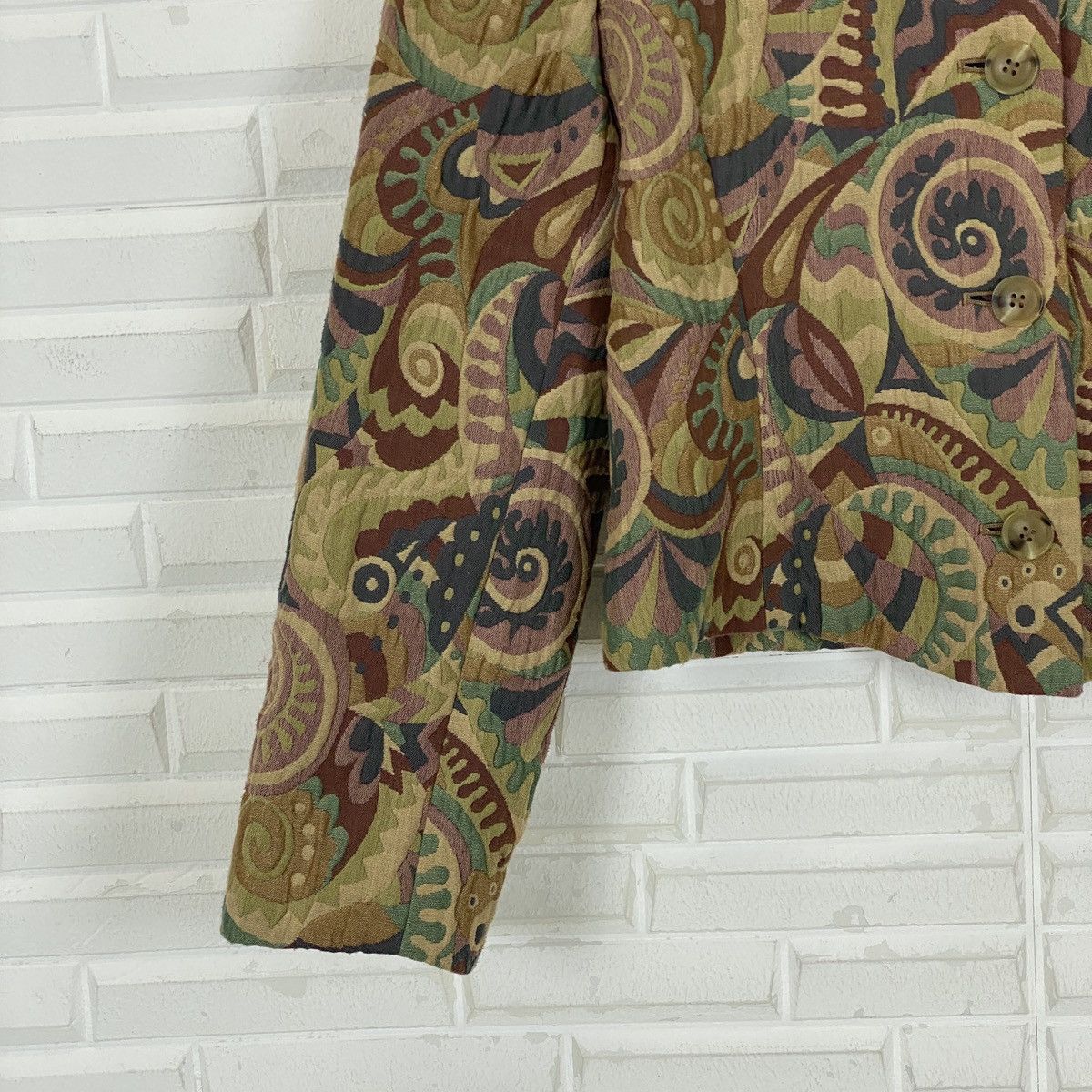 Japanese Brand Mon Gre Yamataka Patchwork Floral 9AR Coat Size L / US 10 / IT 46 - 3 Thumbnail
