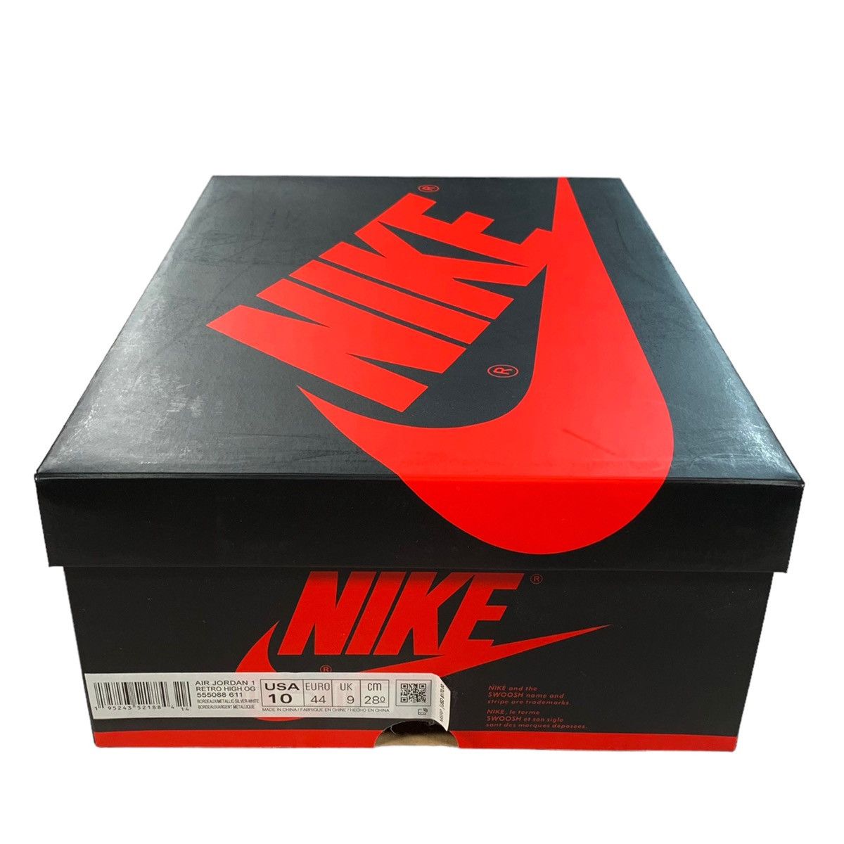 Jordan Brand Air Jordan 1 High Og Bordeaux Metallic Silver 2021 Sneakers Size US 10 / EU 43 - 7 Thumbnail
