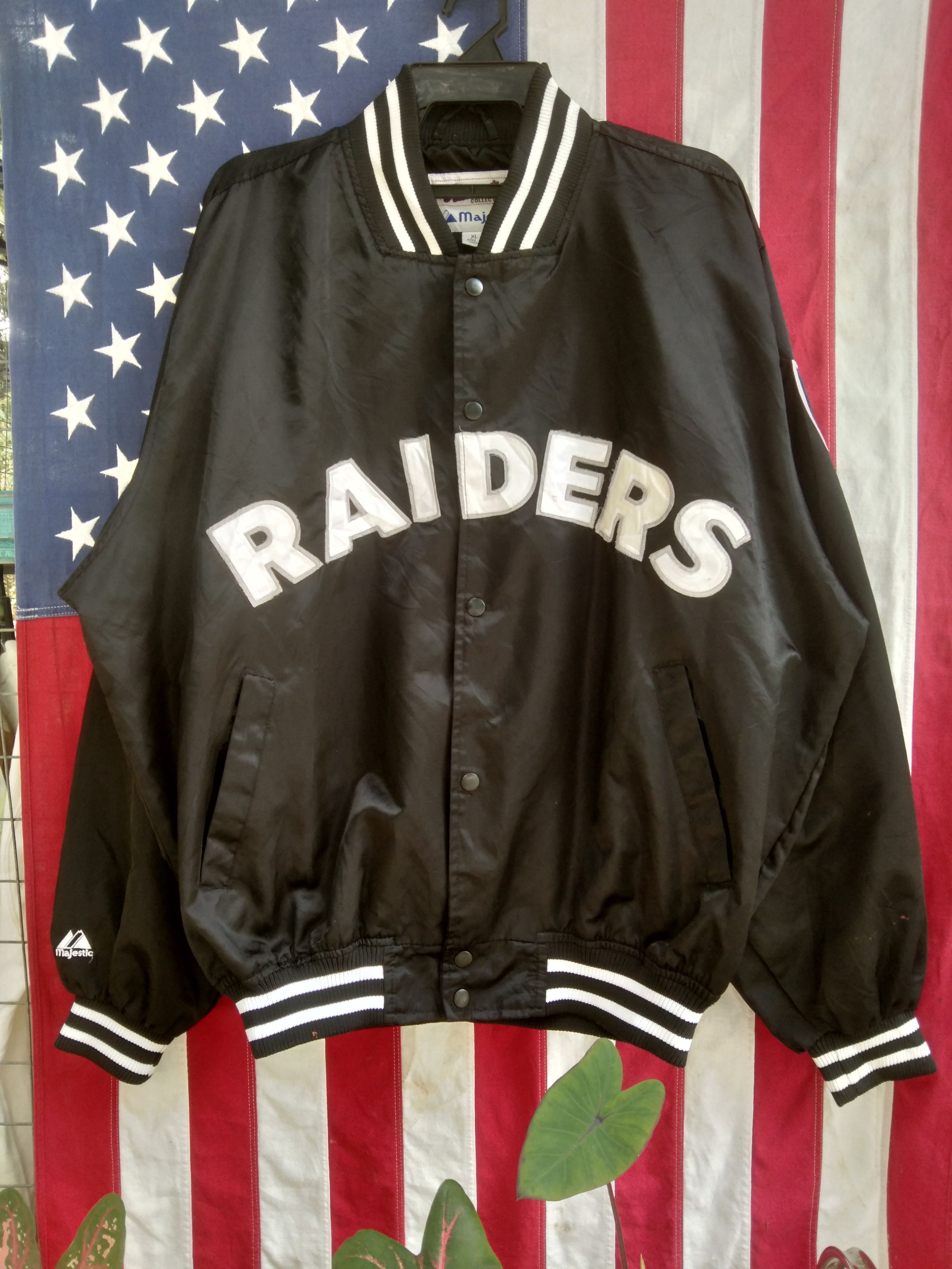 VINTAGE RAIDERS SPELL OUT EMBROIDERY JACKET
