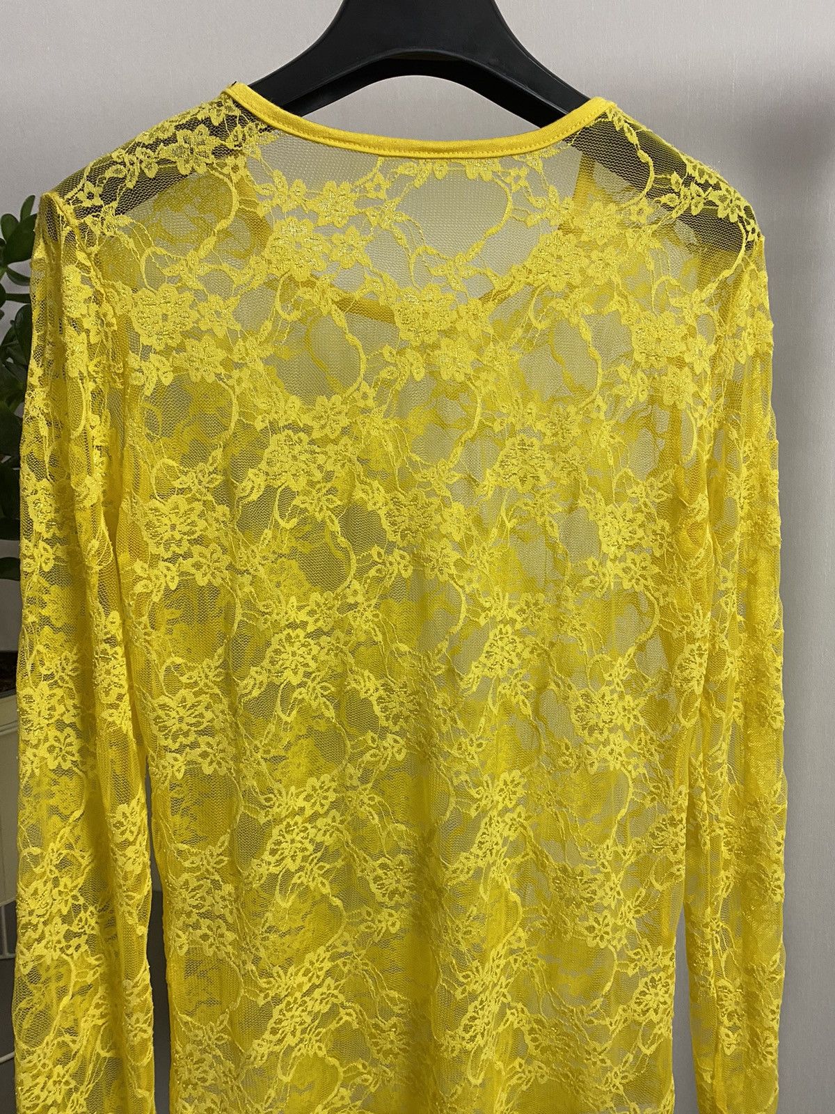 Japanese Brand × Vintage Vintage Mesh Floral Yellow Jumper Size US S / EU 44-46 / 1 - 6 Thumbnail