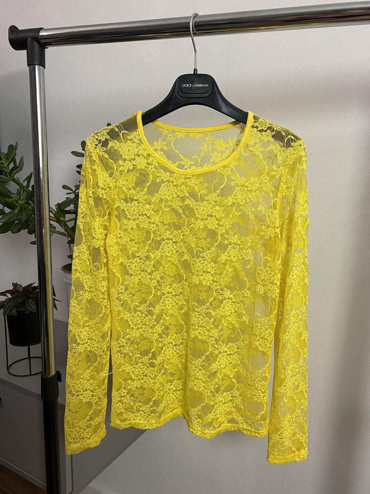 Japanese Brand × Vintage Vintage Mesh Floral Yellow Jumper Size US S / EU 44-46 / 1 - 1 Thumbnail