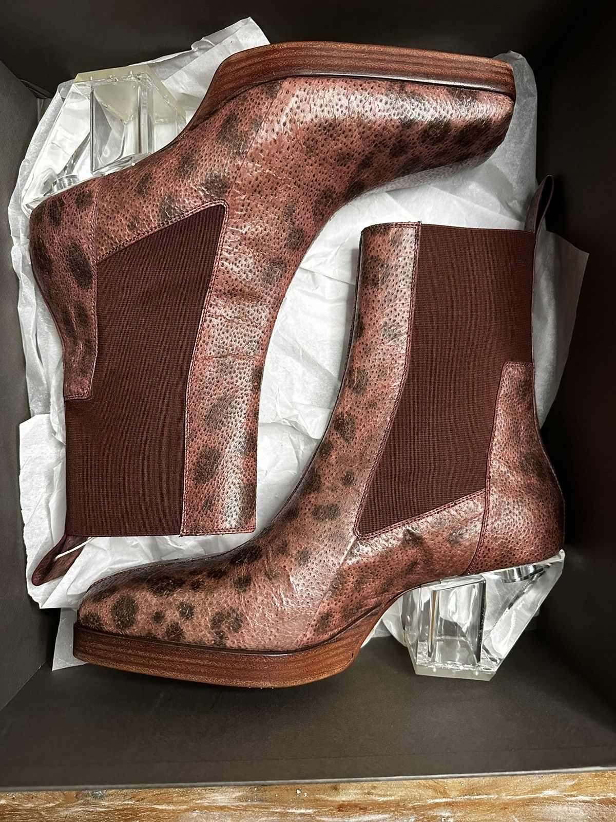 Rick Owens SUPER RARE! 1-1 blood red wolfish leather heel sliver Size US 8.5 / EU 41-42 - 7 Thumbnail