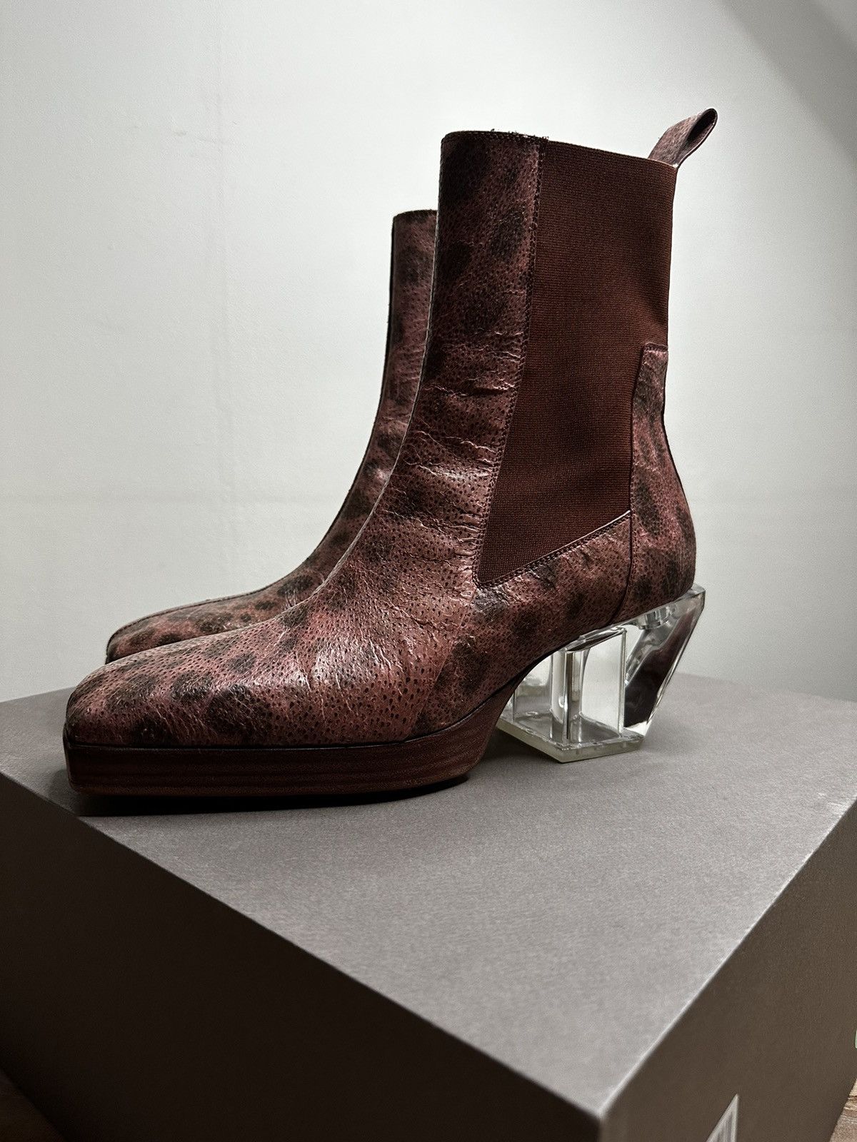 Rick Owens SUPER RARE! 1-1 blood red wolfish leather heel sliver Size US 8.5 / EU 41-42 - 3 Thumbnail