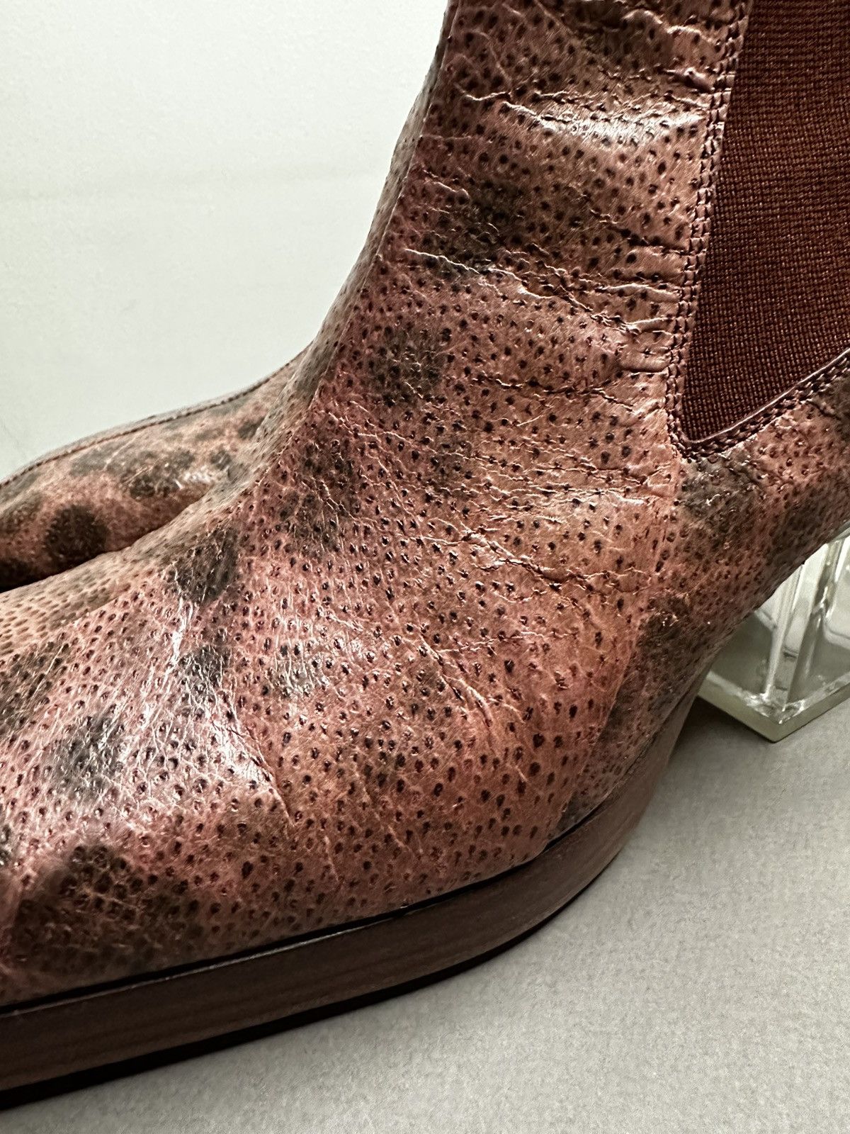 Rick Owens SUPER RARE! 1-1 blood red wolfish leather heel sliver Size US 8.5 / EU 41-42 - 5 Thumbnail