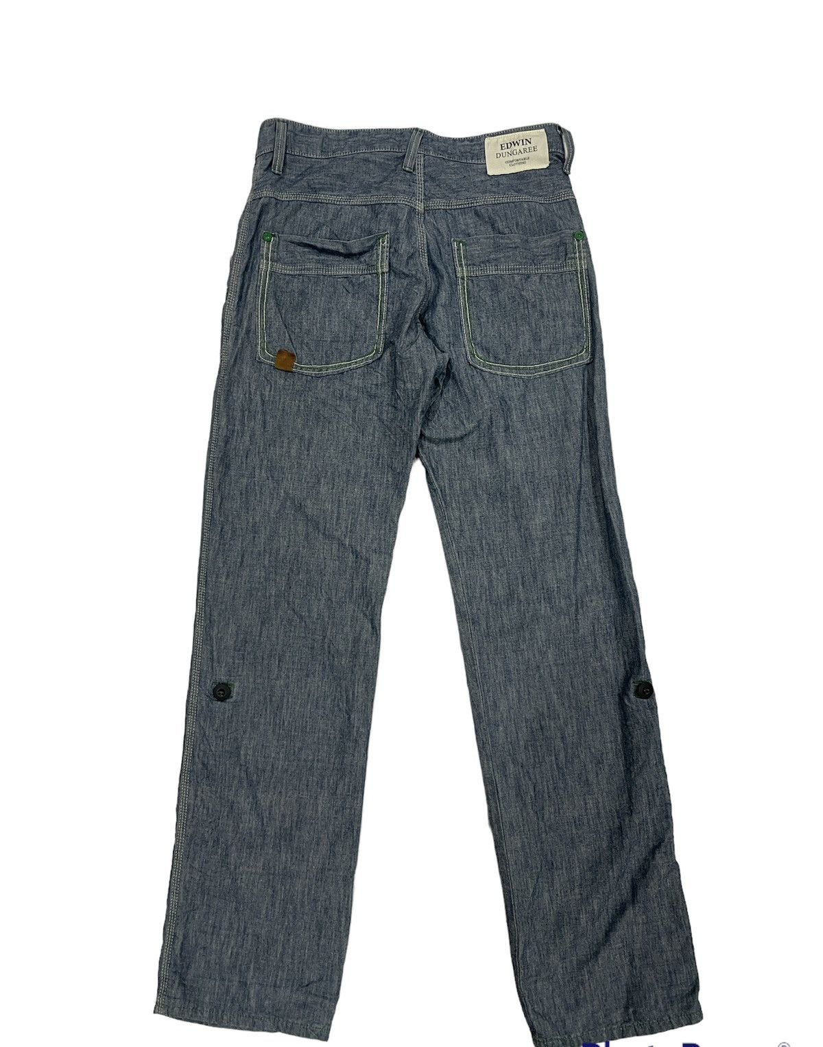 Edwin Edwin Japan blue denim Dungaree Drawstring fatigue cropped Size US 32 / EU 48 - 6 Thumbnail