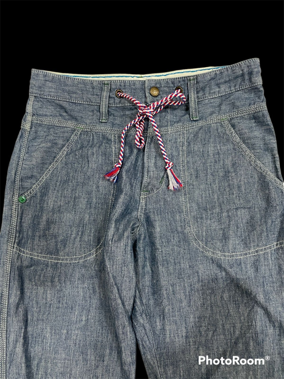 Edwin Edwin Japan blue denim Dungaree Drawstring fatigue cropped Size US 32 / EU 48 - 7 Thumbnail