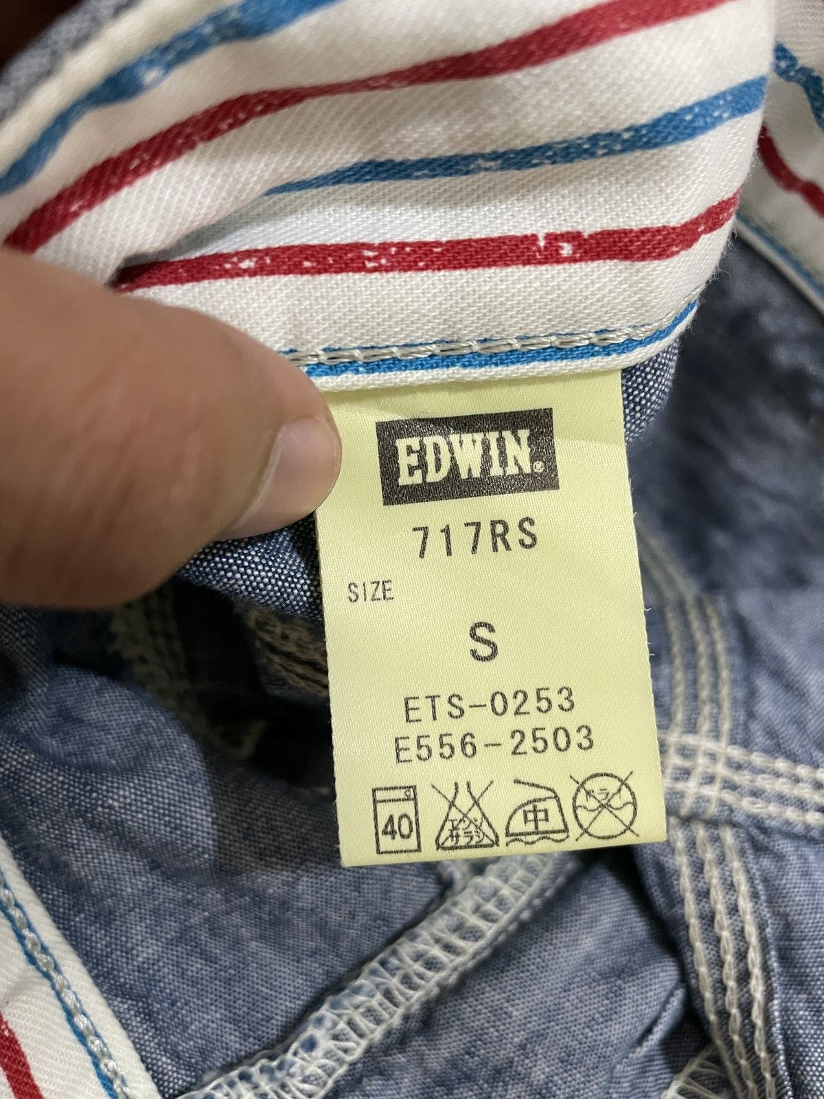 Edwin Edwin Japan blue denim Dungaree Drawstring fatigue cropped Size US 32 / EU 48 - 9 Thumbnail