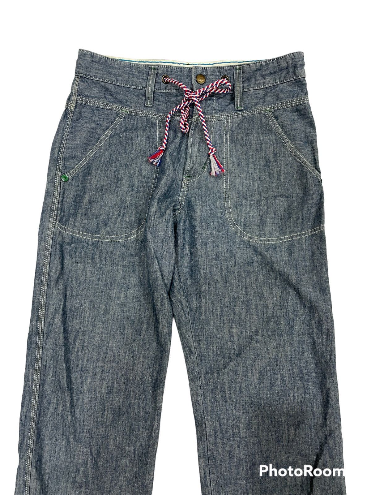 Edwin Edwin Japan blue denim Dungaree Drawstring fatigue cropped Size US 32 / EU 48 - 4 Thumbnail
