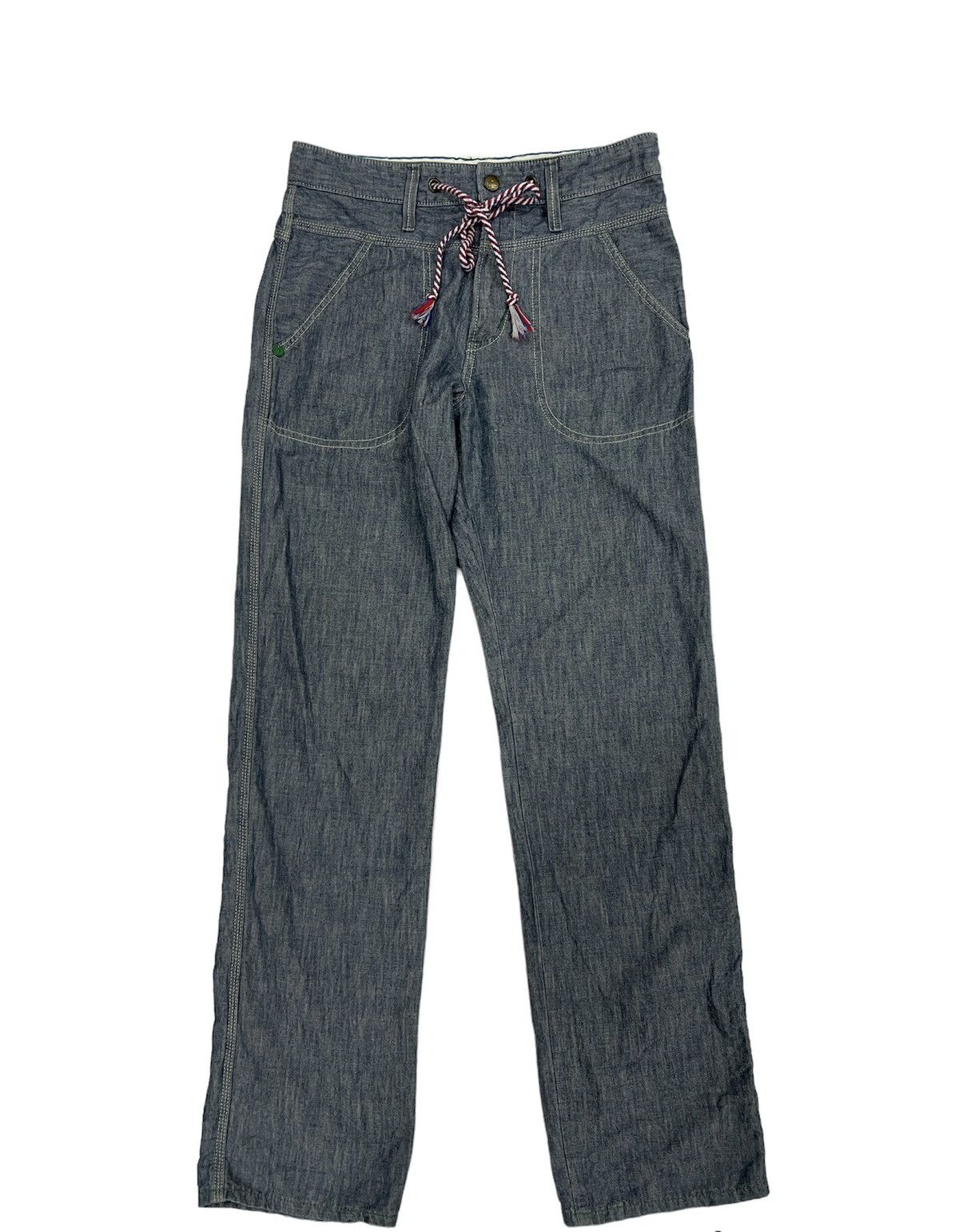 Edwin Edwin Japan blue denim Dungaree Drawstring fatigue cropped Size US 32 / EU 48 - 2 Thumbnail
