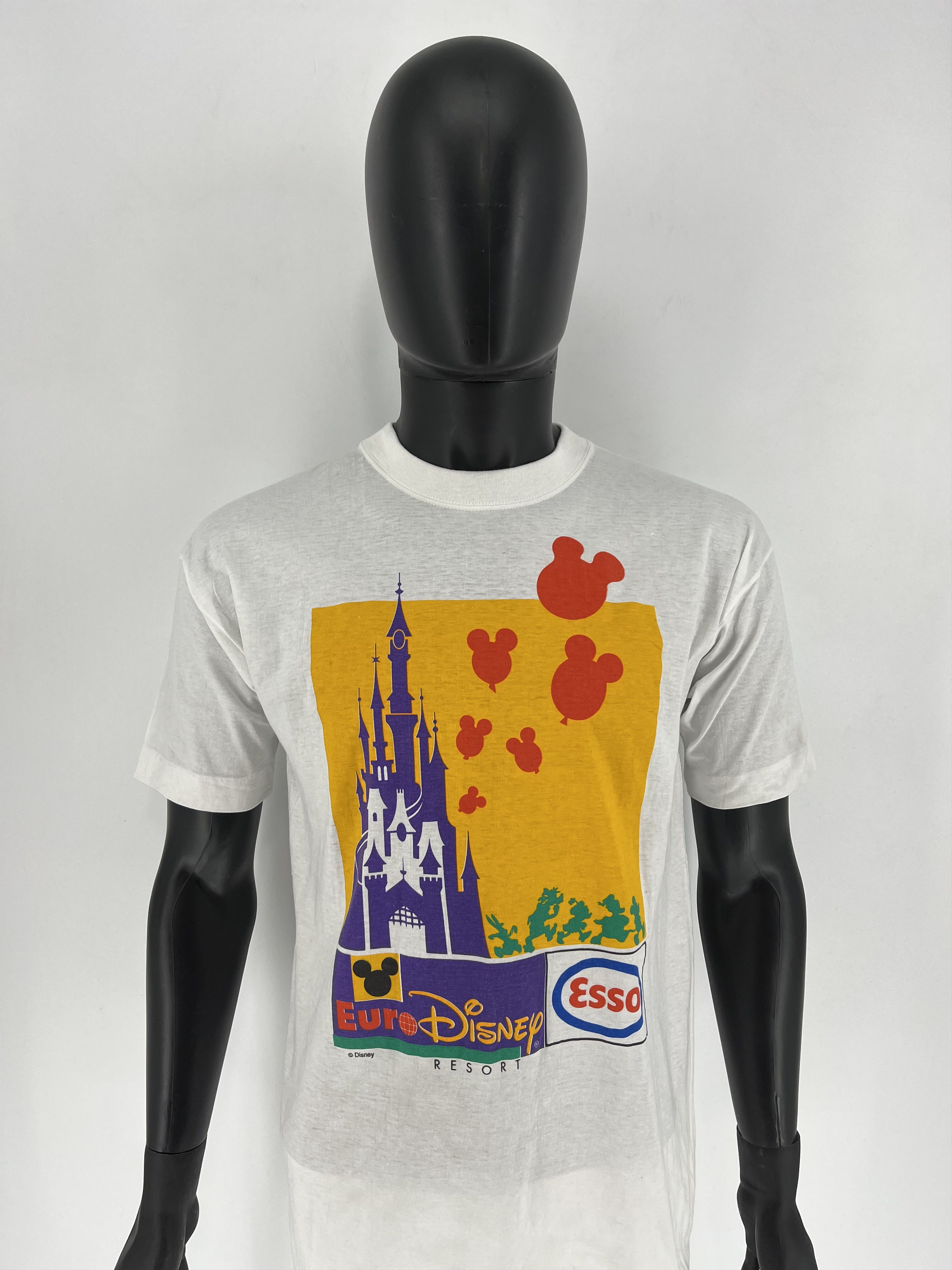 Disney × Vintage Vintage 90s Euro Disney Esso Mickey Mouse Thrashed T-Shirt Size US L / EU 52-54 / 3 - 1 Thumbnail