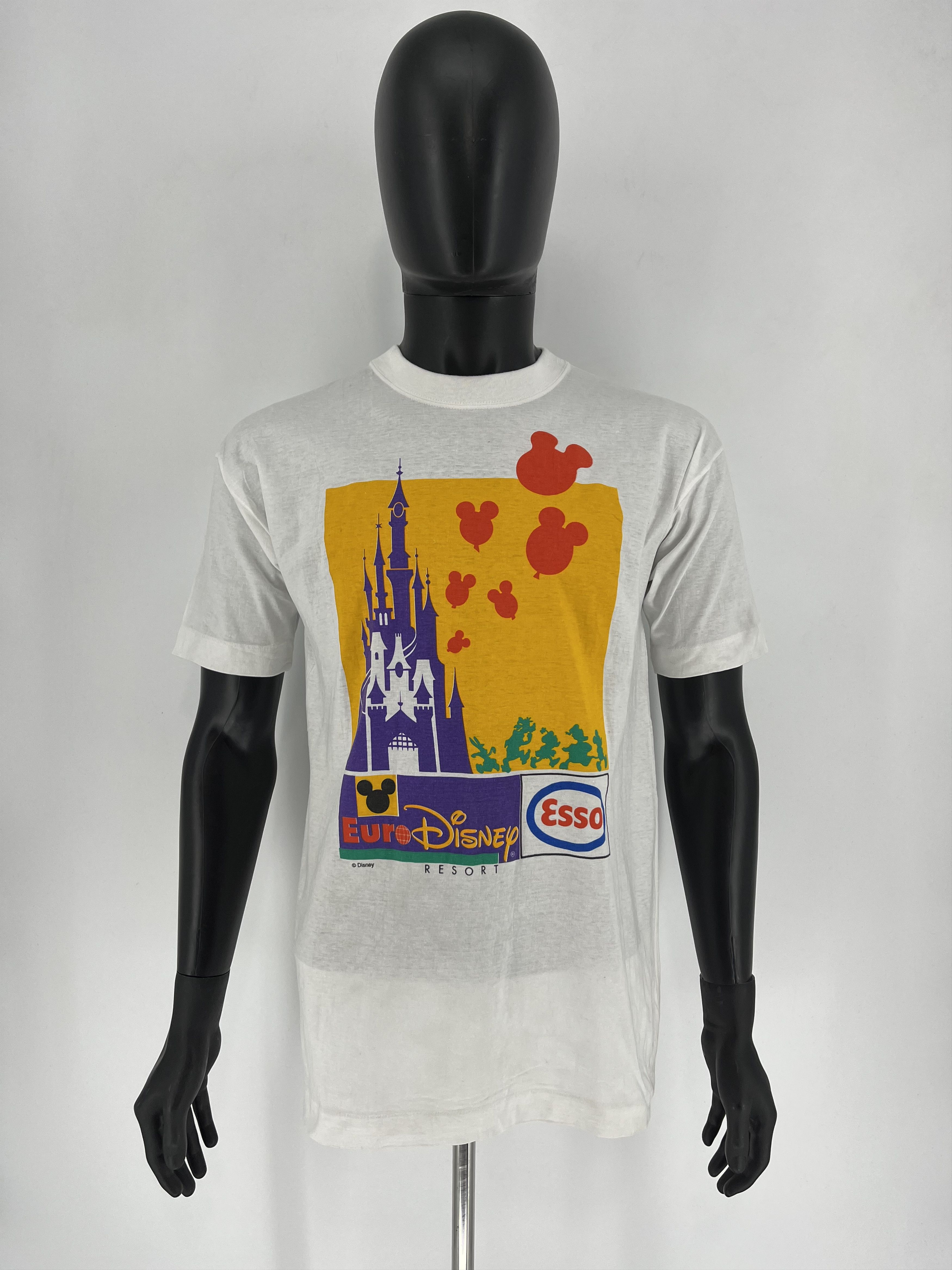 Disney × Vintage Vintage 90s Euro Disney Esso Mickey Mouse Thrashed T-Shirt Size US L / EU 52-54 / 3 - 2 Thumbnail